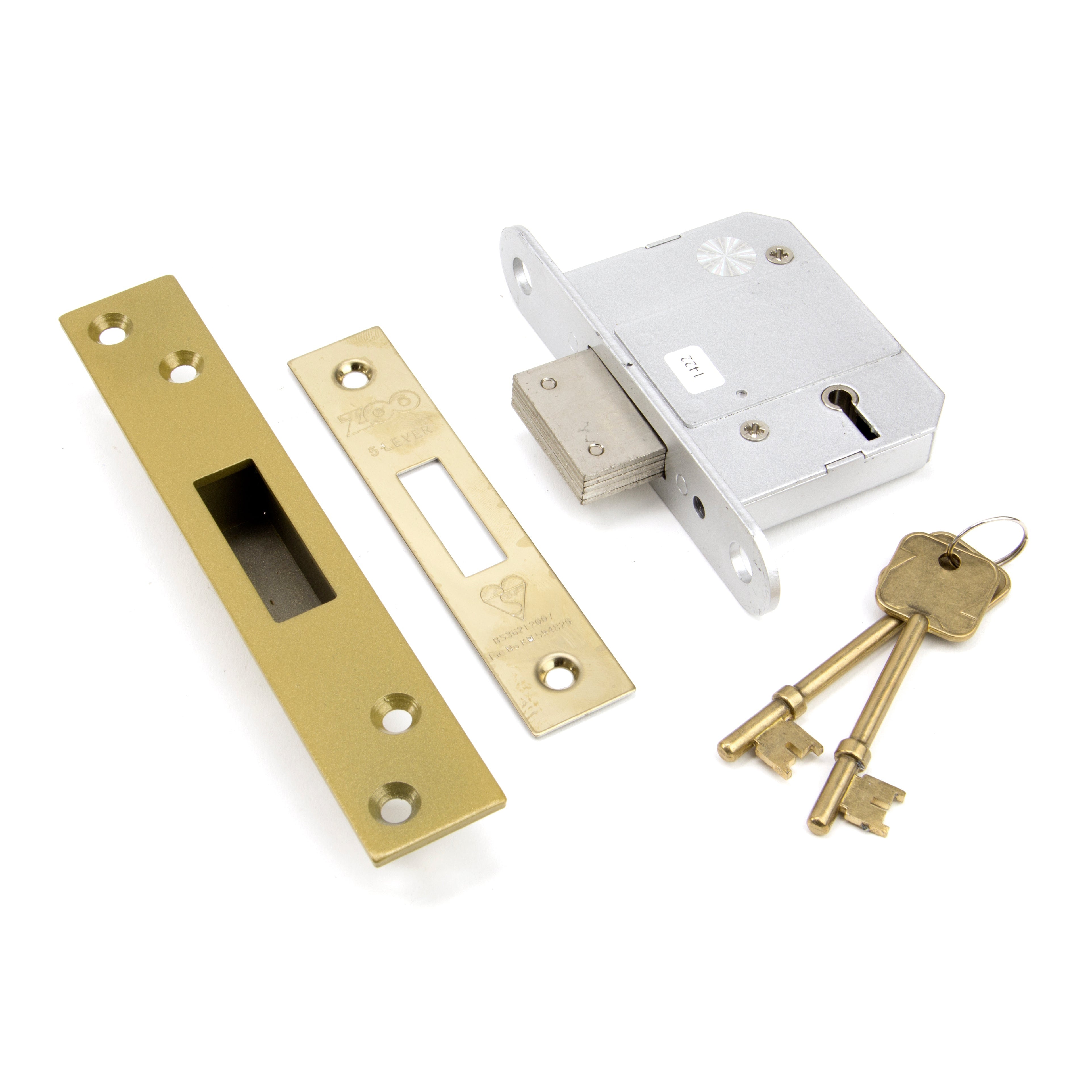 PVD 2½" 5 Lever BS Deadlock KA | From The Anvil-Deadlocks & Deadbolts-Yester Home