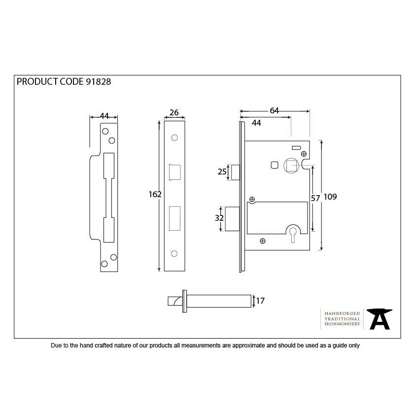 PVD 2½" BS Heavy Duty Sash Lock KA | From The Anvil-Sash Locks-Yester Home