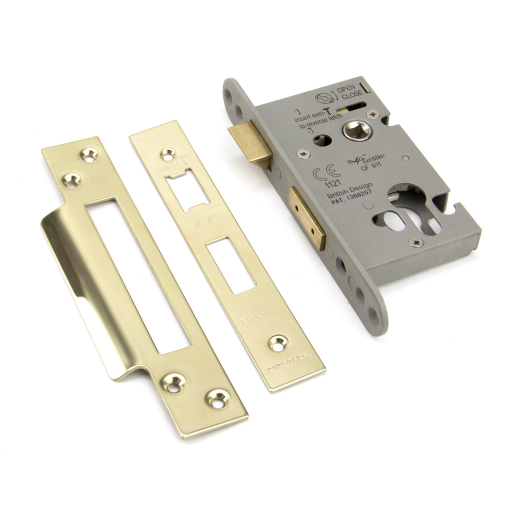 PVD 2½" Euro Profile Sash Lock | From The Anvil-Euro Locks-Yester Home