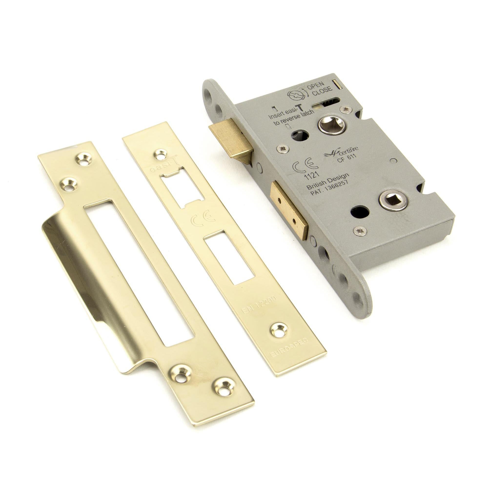 PVD 2 1/2" Heavy Duty Bathroom Mortice Lock | From The Anvil - Bathroom Locks - From The Anvil - Yester Home