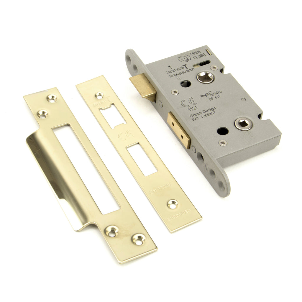 PVD 2 1/2" Heavy Duty Bathroom Mortice Lock | From The Anvil-Bathroom Locks-Yester Home