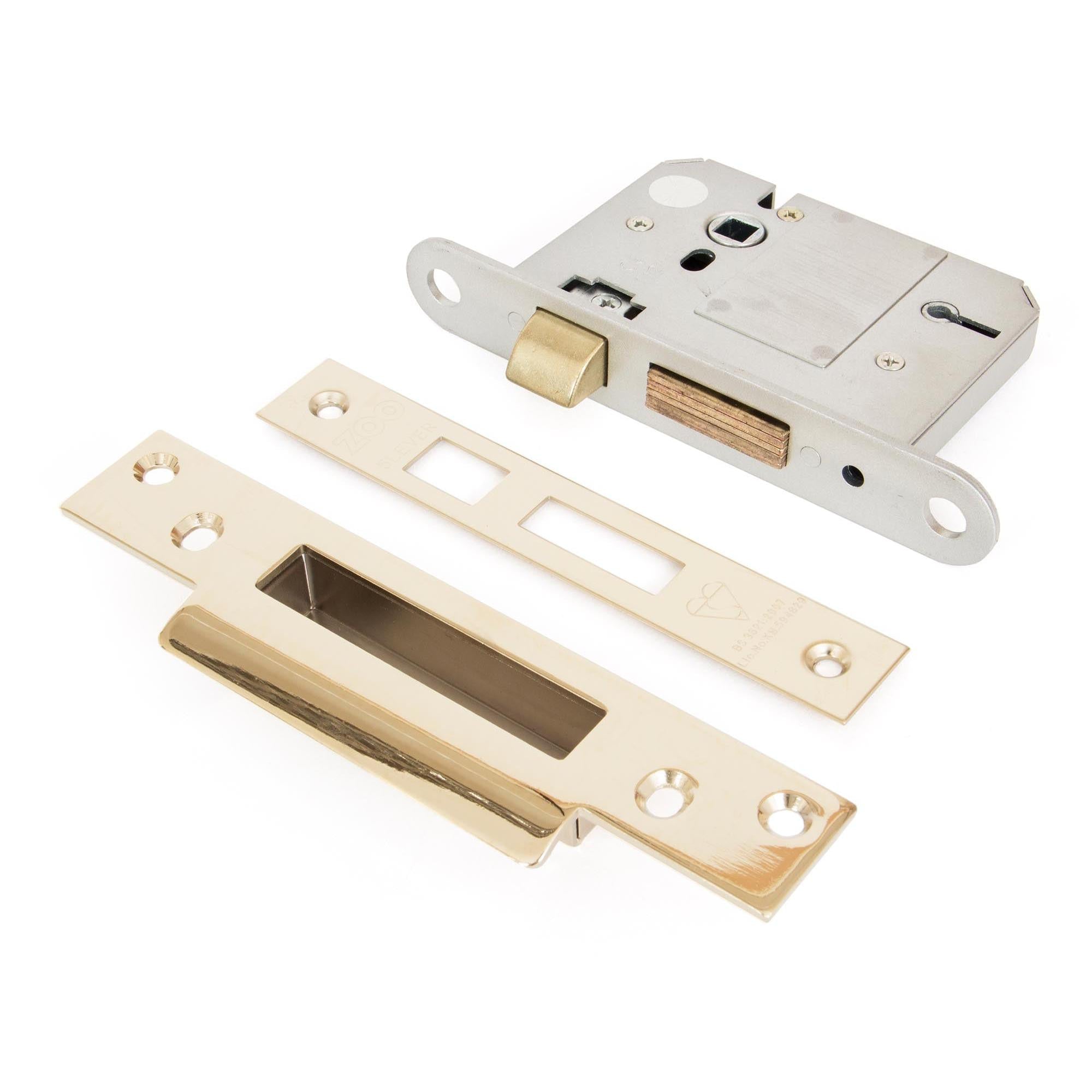 PVD 3" 5 Lever BS Sash Lock | From The Anvil - Sash Locks - From The Anvil - Yester Home