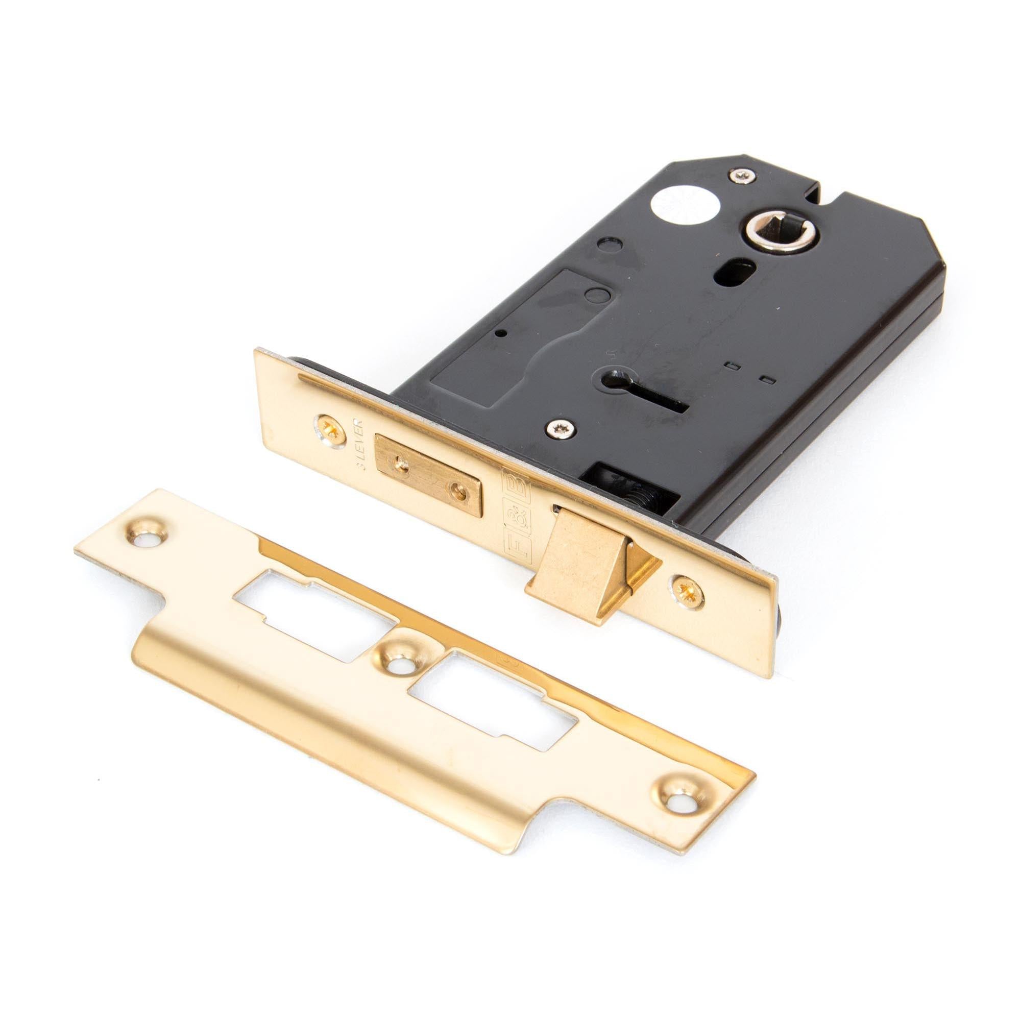PVD 5" Horizontal 3 Lever Sash Lock | From The Anvil - Horizontal Locks - From The Anvil - Yester Home
