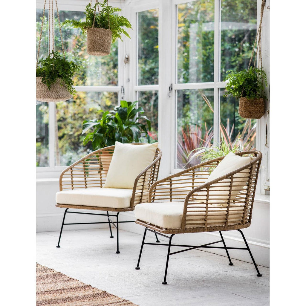 Pair of Hampstead Armchairs - PE Bamboo-Outdoor Chairs-Yester Home