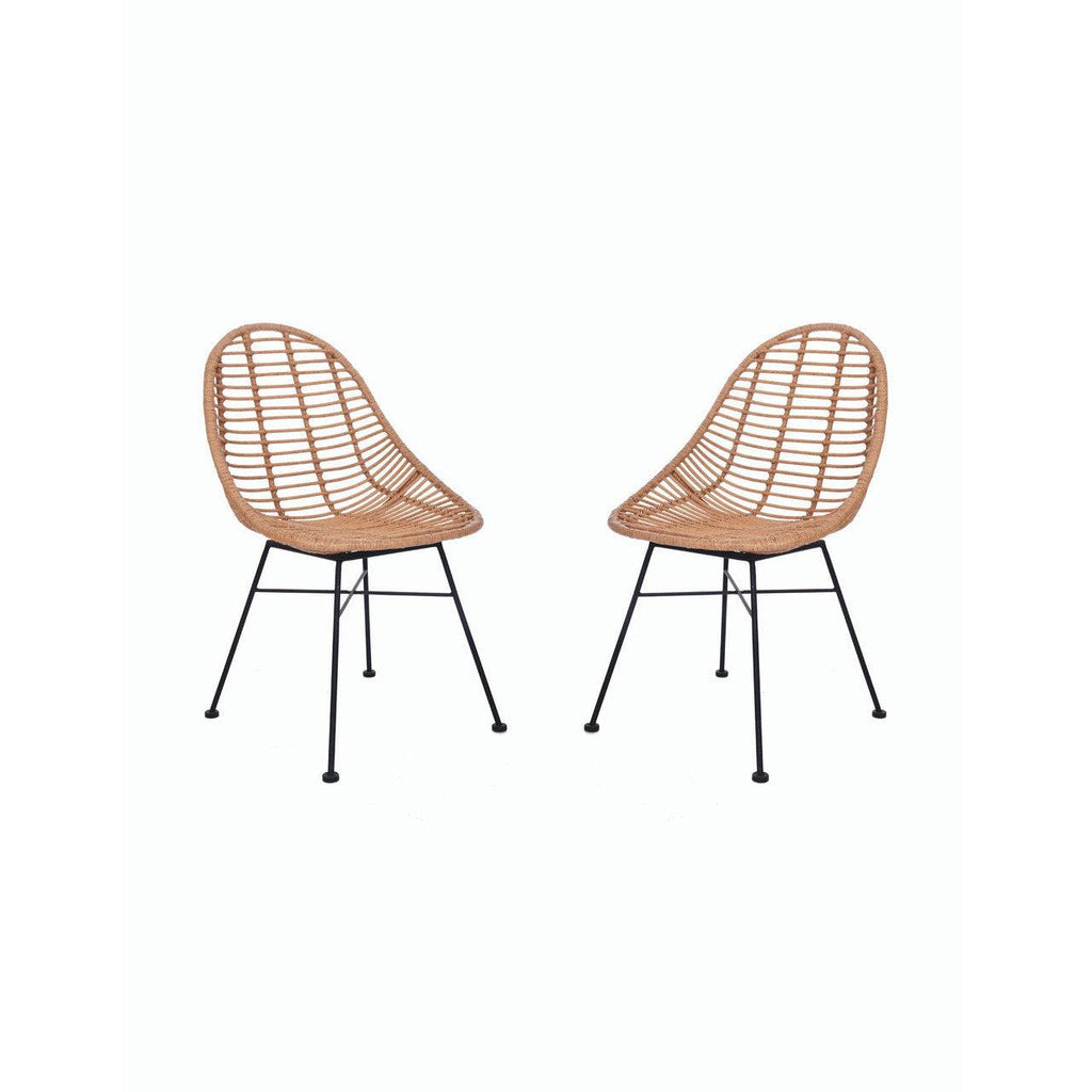 Pair of Hampstead Scoop Chairs - PE Bamboo-Outdoor Chairs-Yester Home