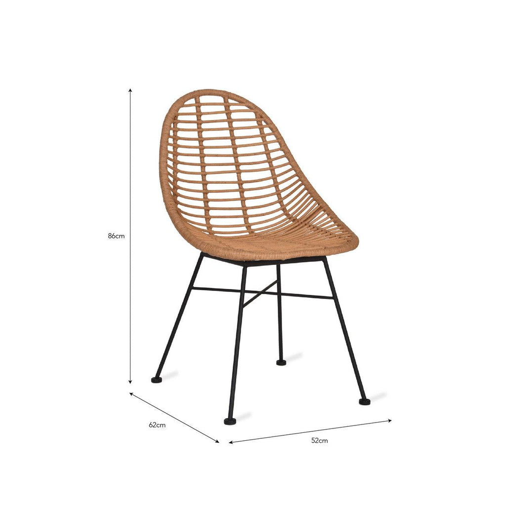 Pair of Hampstead Scoop Chairs - PE Bamboo-Outdoor Chairs-Yester Home