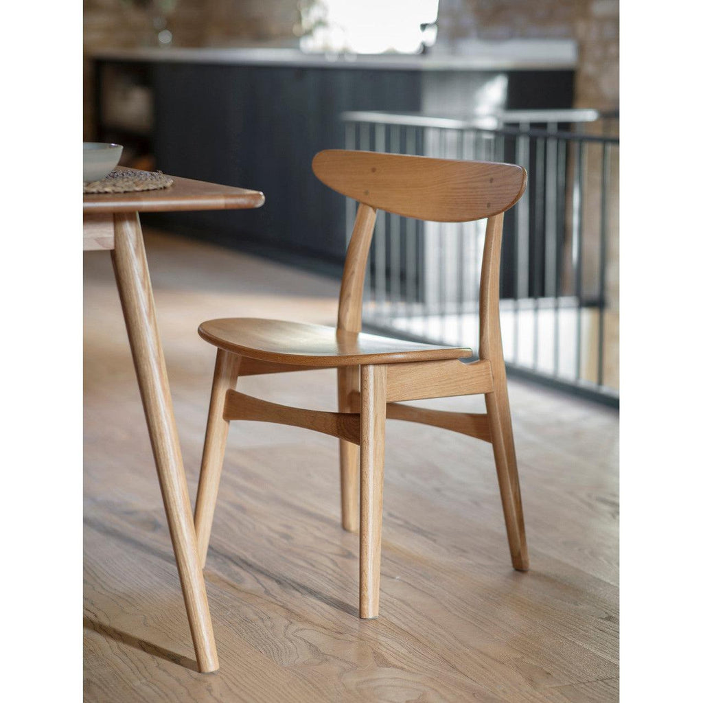 Pair of Longcot Dining Chairs - Oak-Indoor Furniture-Yester Home