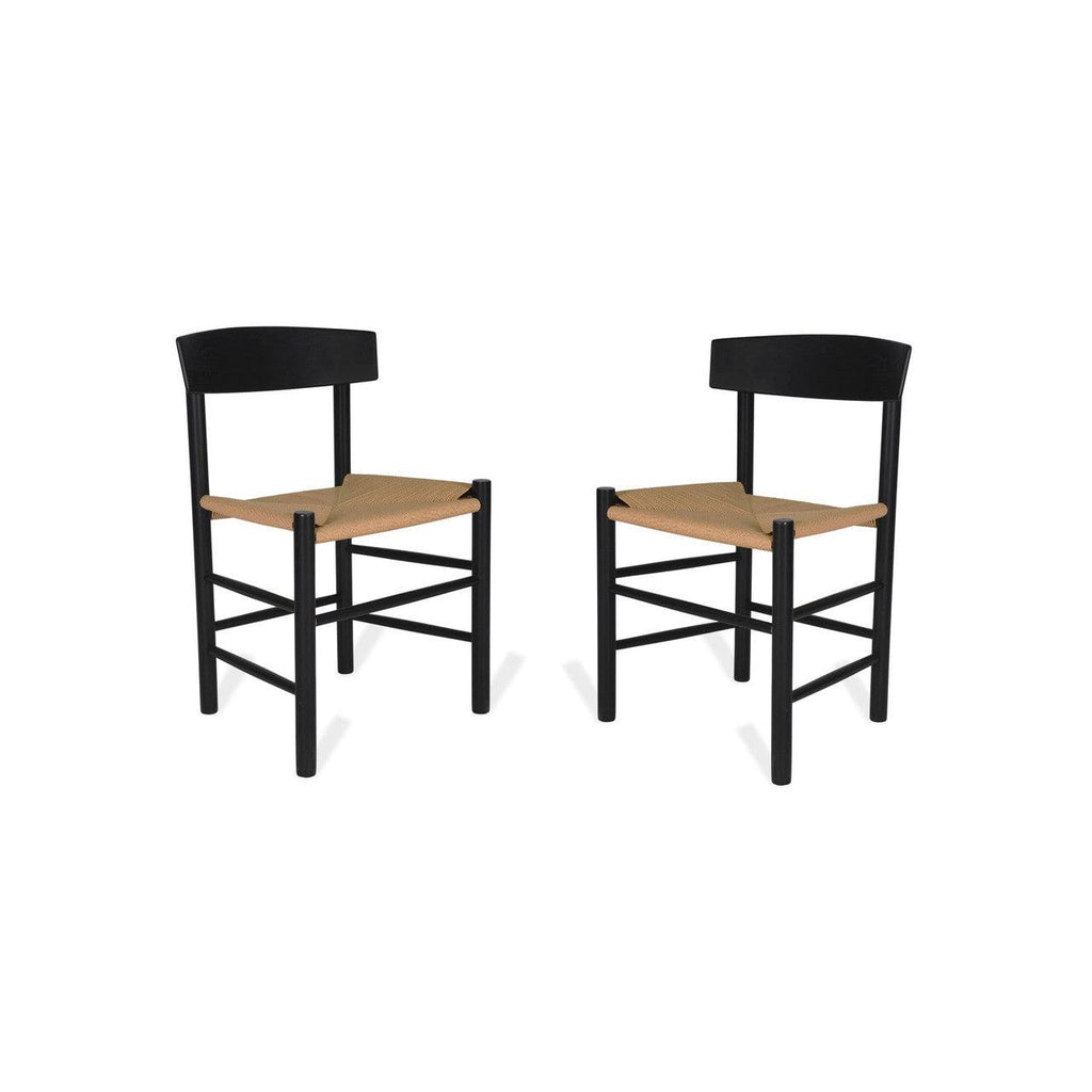 Pair of Longworth Chairs, Black Frame-Indoor Furniture-Yester Home