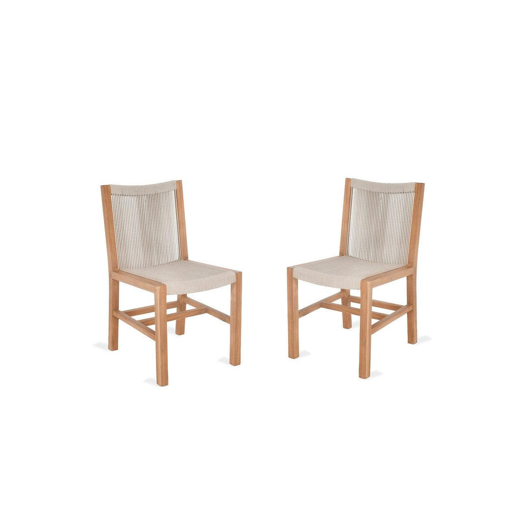 Pair of Mylor Chairs in Natural - Teak and Poly Rope-Outdoor Chairs-Yester Home