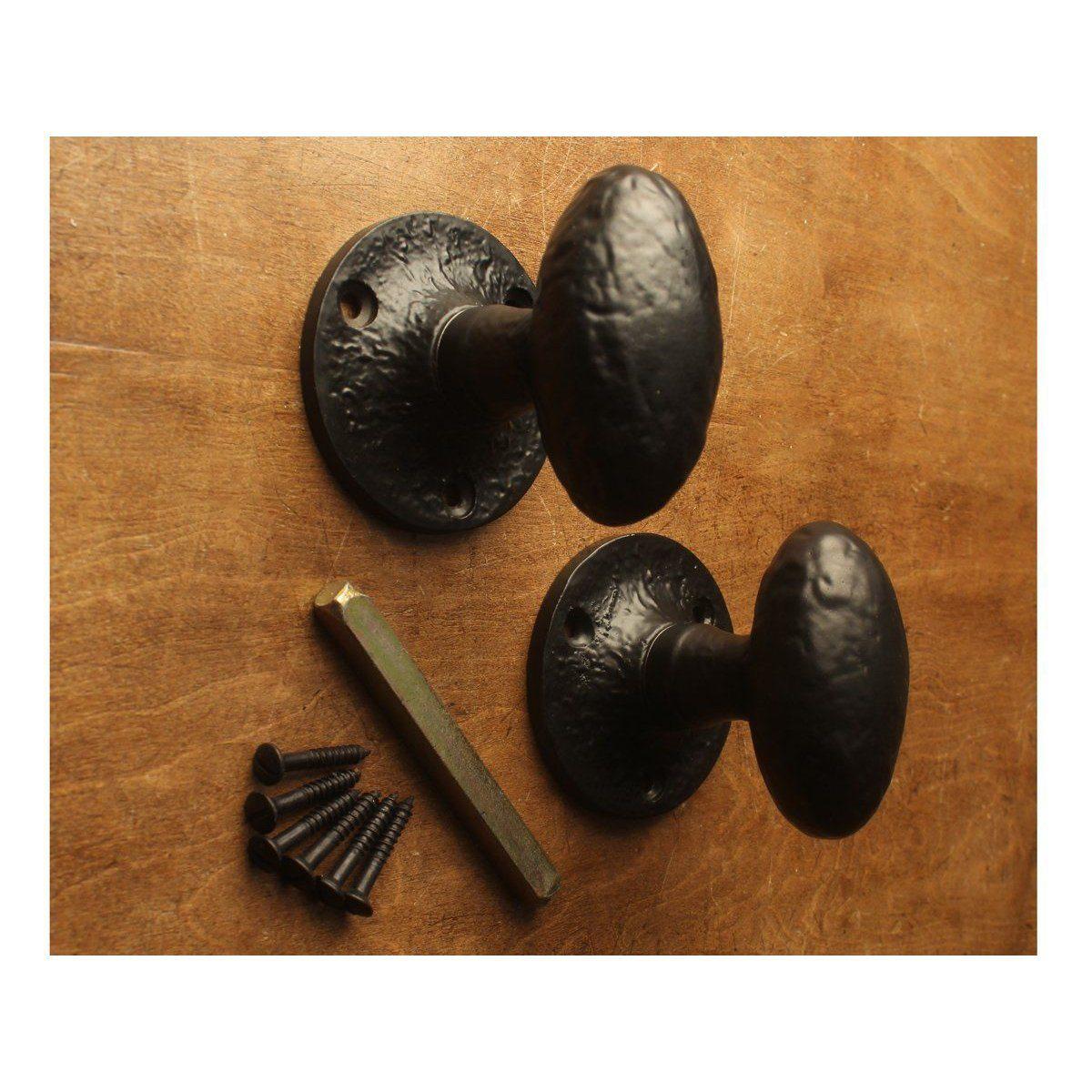 Cast Iron Oval Mortice / Rim Door Knob · 7129 ·-Door Knobs-Yester Home