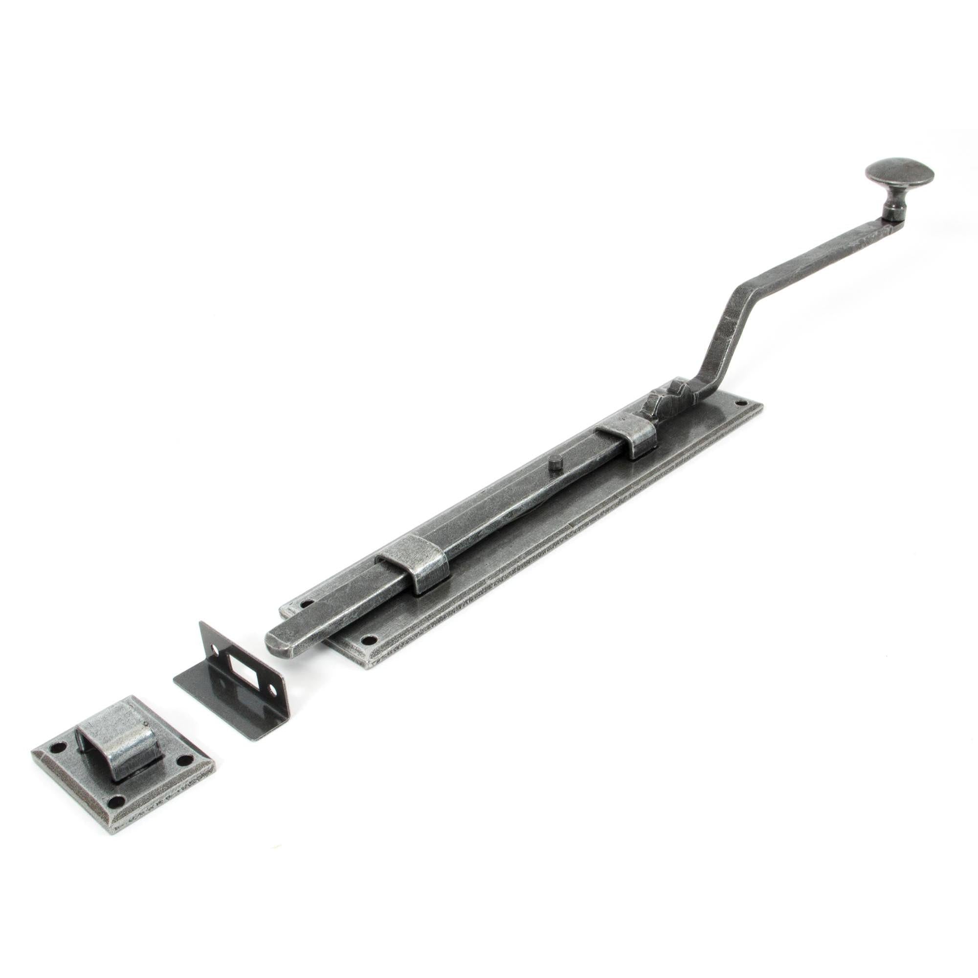 Pewter 10" French Door Bolt | From The Anvil - Bolts - From The Anvil - Yester Home