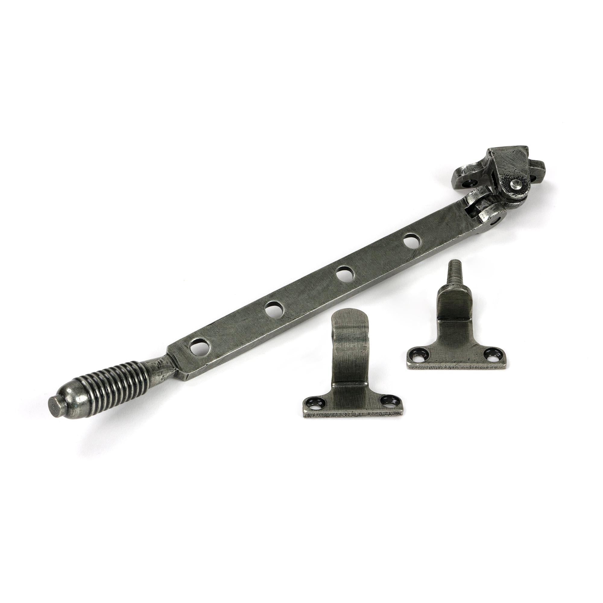Pewter 10" Reeded Stay (Steel Window) - Stays - From The Anvil - Yester Home