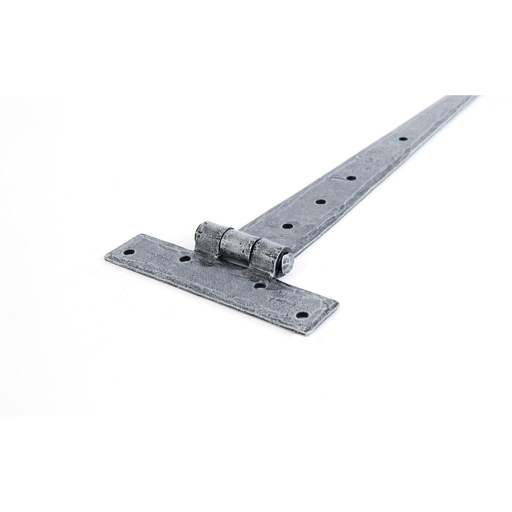 Pewter 12" Penny End T Hinge (pair) | From The Anvil - T Hinges - From The Anvil - Yester Home