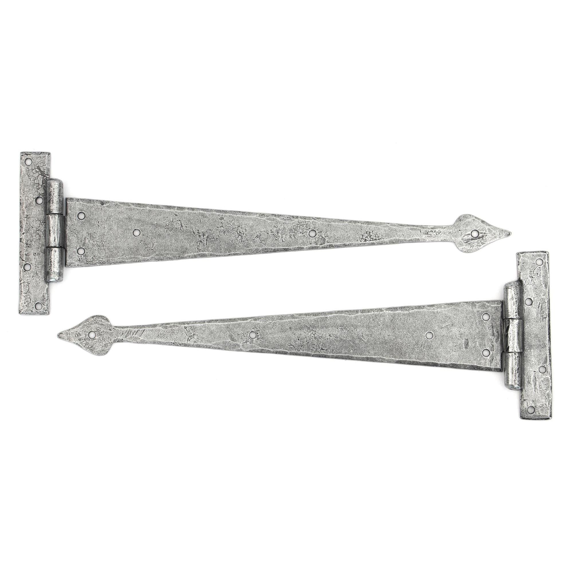 Pewter 15" Arrow Head T Hinge (pair) | From The Anvil - T Hinges - From The Anvil - Yester Home