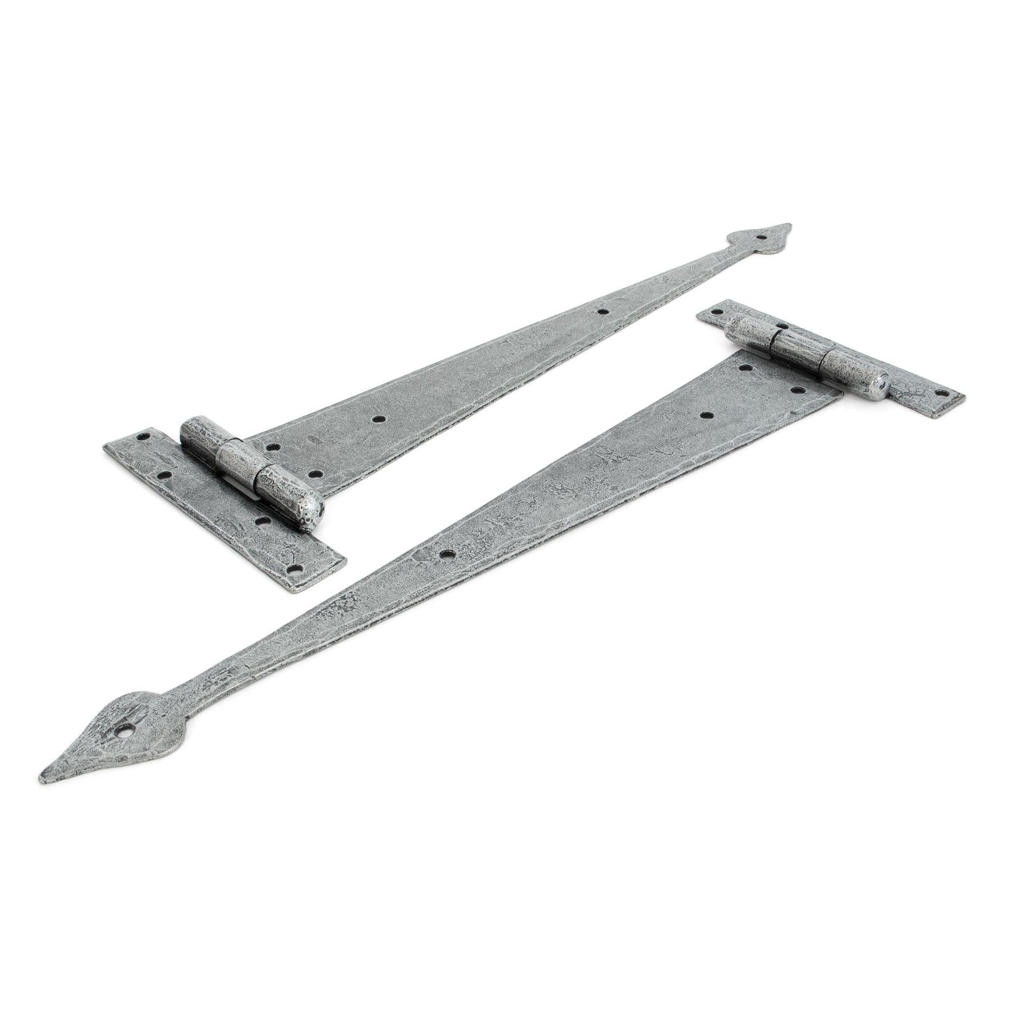 Pewter 15" Arrow Head T Hinge (pair) | From The Anvil - T Hinges - From The Anvil - Yester Home