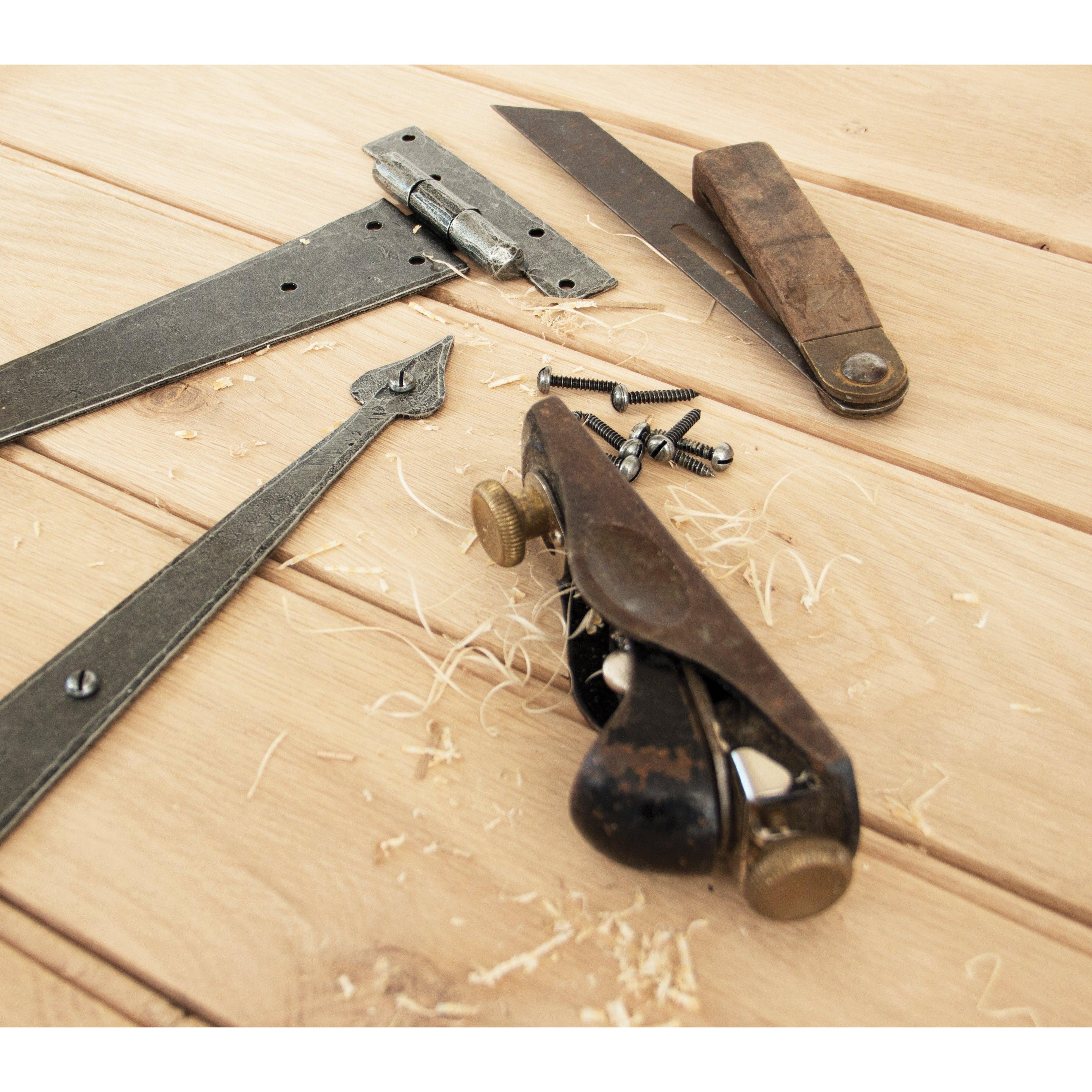 Pewter 15" Arrow Head T Hinge (pair) | From The Anvil-T Hinges-Yester Home