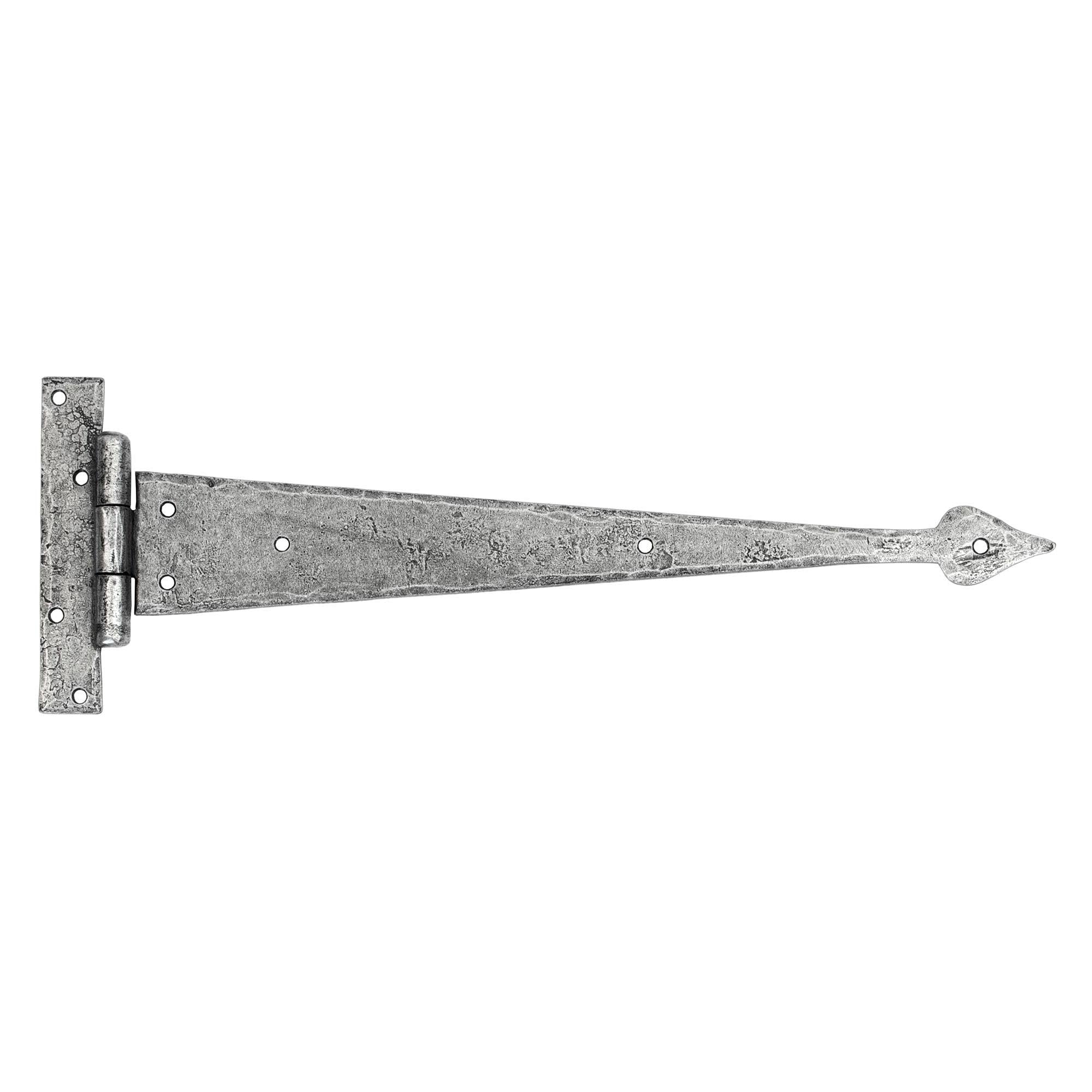 Pewter 15" Arrow Head T Hinge (pair) | From The Anvil - T Hinges - From The Anvil - Yester Home
