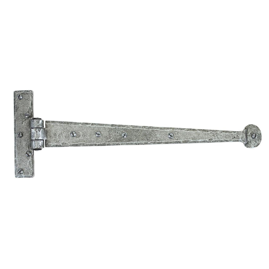Pewter 15" Penny End T Hinge (pair) | From The Anvil-T Hinges-Yester Home
