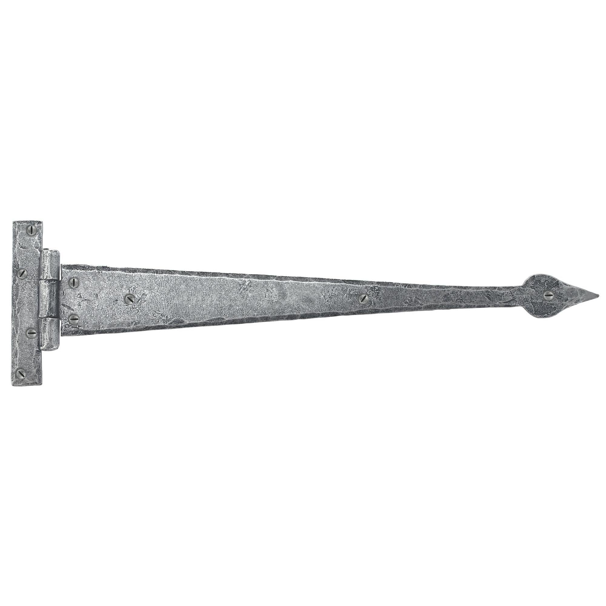 Pewter 18" Arrow Head T Hinge (pair) | From The Anvil - T Hinges - From The Anvil - Yester Home
