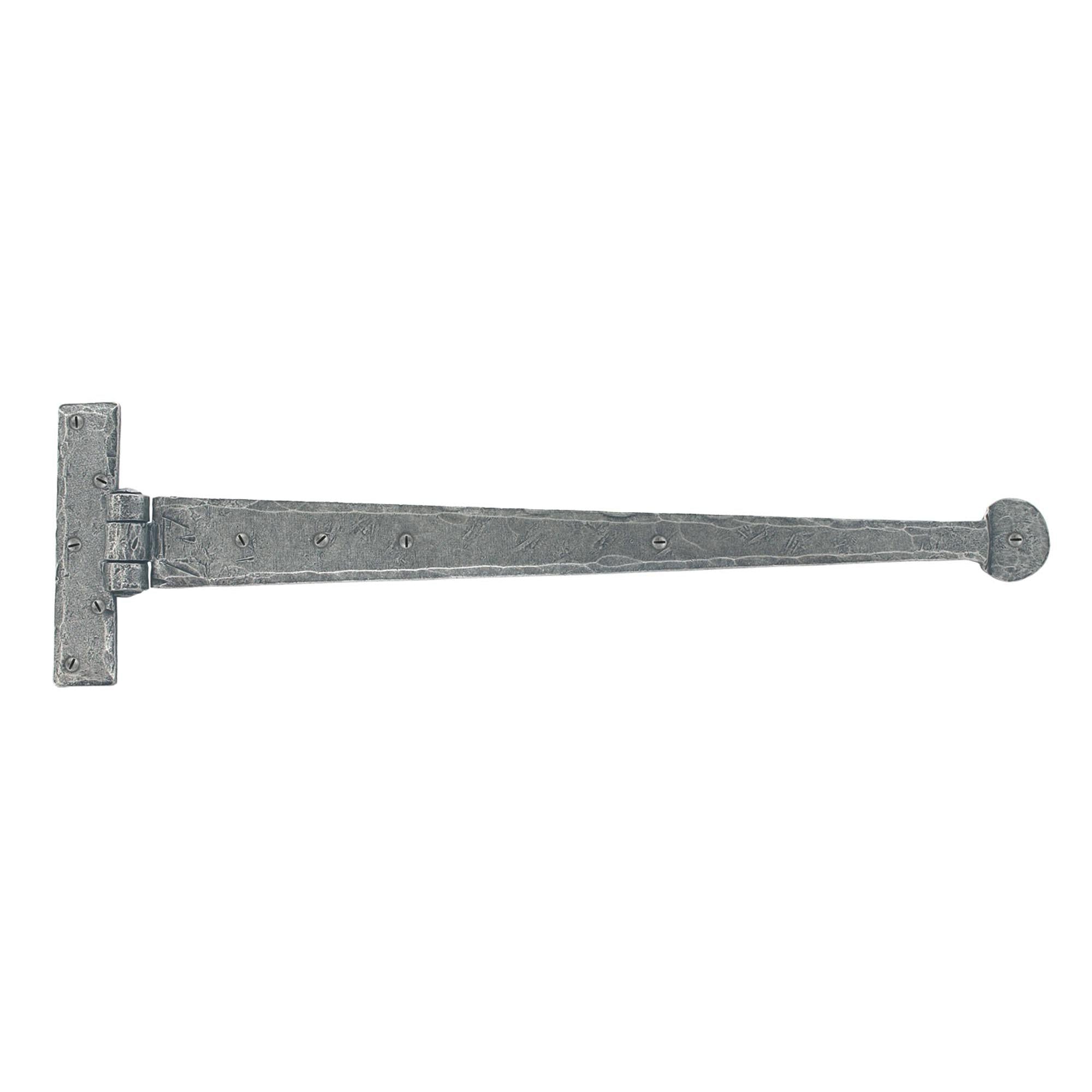 Pewter 18" Penny End T Hinge (pair) | From The Anvil - T Hinges - From The Anvil - Yester Home