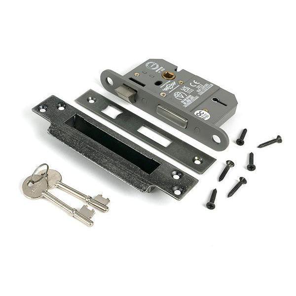 Pewter 2½" 5 Lever BS Sash Lock - Sash Locks - From The Anvil - Yester Home