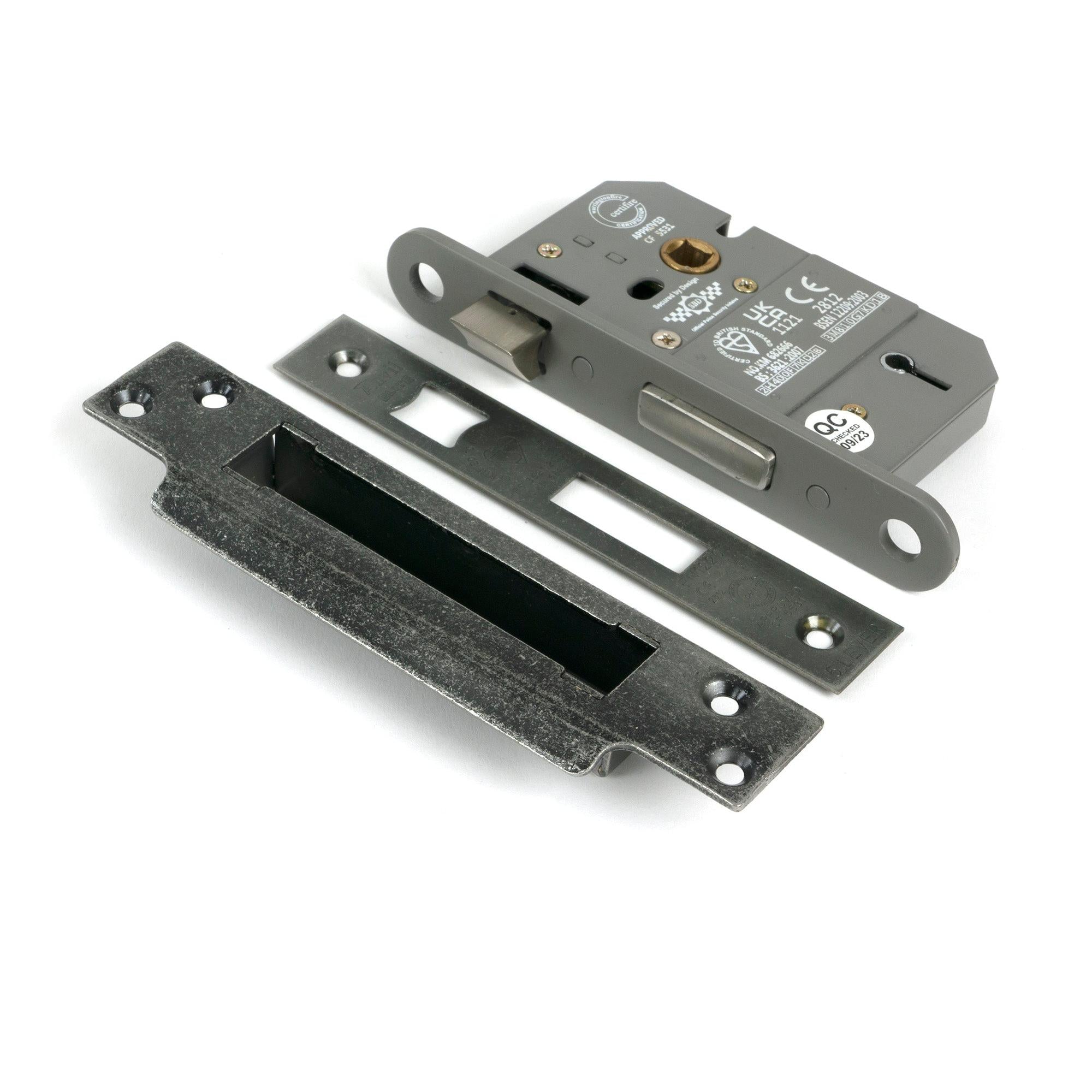Pewter 2½" 5 Lever BS Sash Lock - Sash Locks - From The Anvil - Yester Home