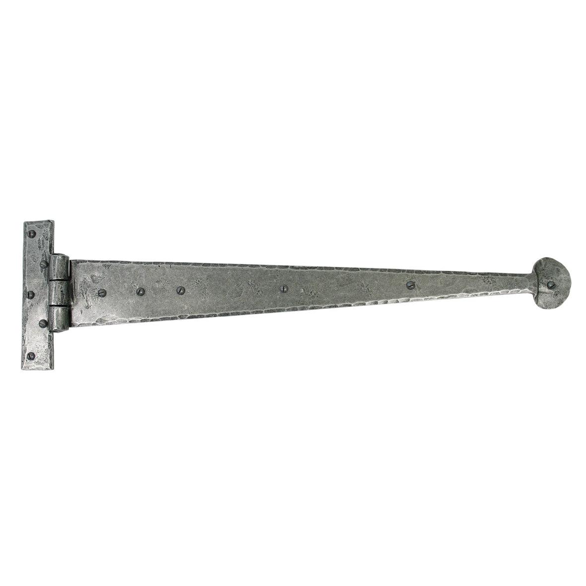 Pewter 22" Penny End T Hinge (pair) | From The Anvil-T Hinges-Yester Home