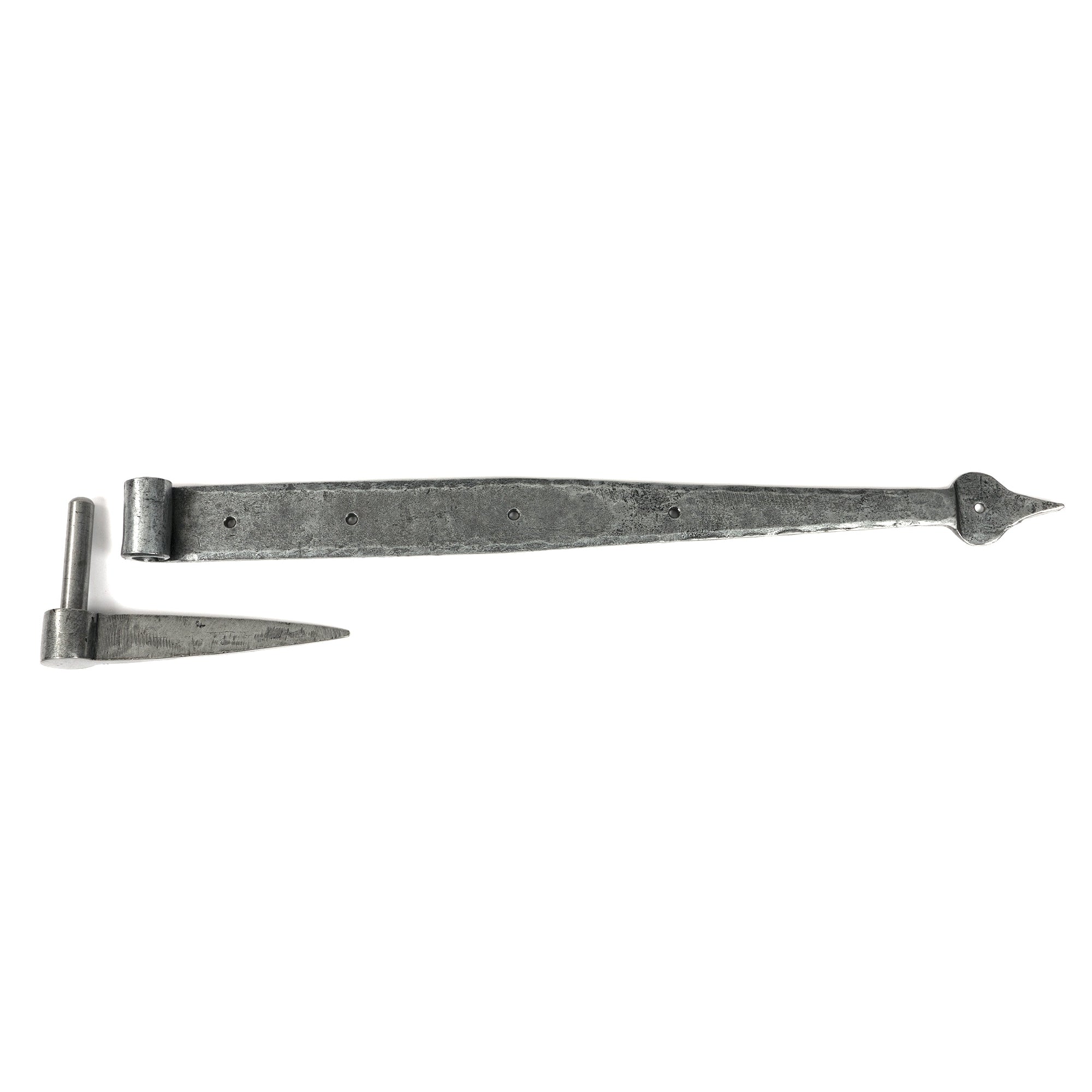 Pewter 24" Band & Spike Hinge (Pair) | From The Anvil-Hook & Band Hinges-Yester Home