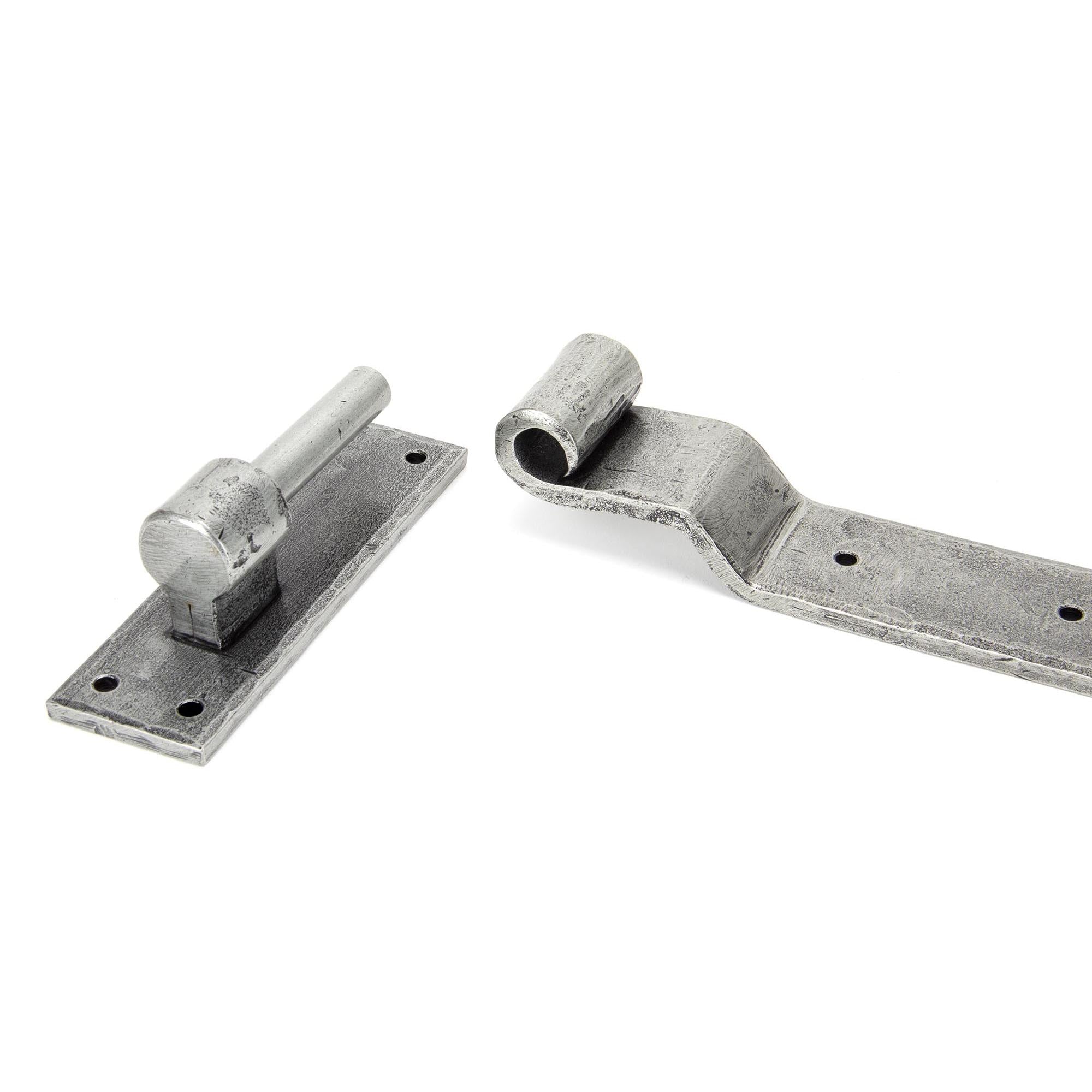 Pewter 24" Hook & Band Hinge - Cranked (pair) | From The Anvil - Hook & Band Hinges - From The Anvil - Yester Home