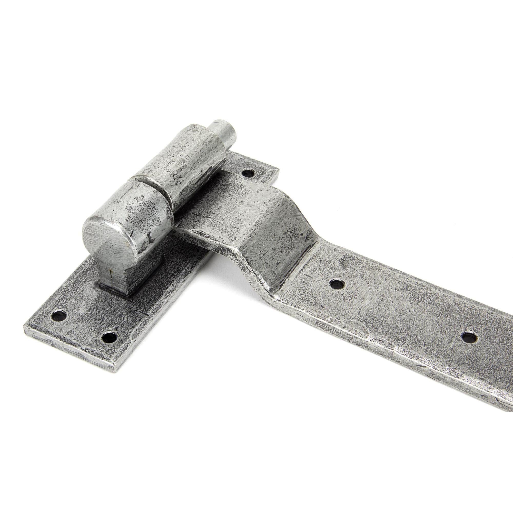 Pewter 24" Hook & Band Hinge - Cranked (pair) | From The Anvil - Hook & Band Hinges - From The Anvil - Yester Home
