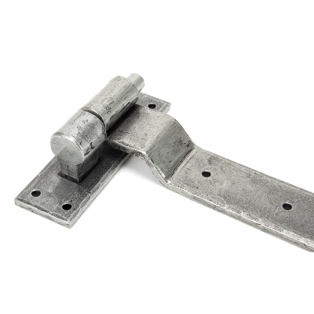 Pewter 24" Hook & Band Hinge - Cranked (pair) | From The Anvil-Hook & Band Hinges-Yester Home
