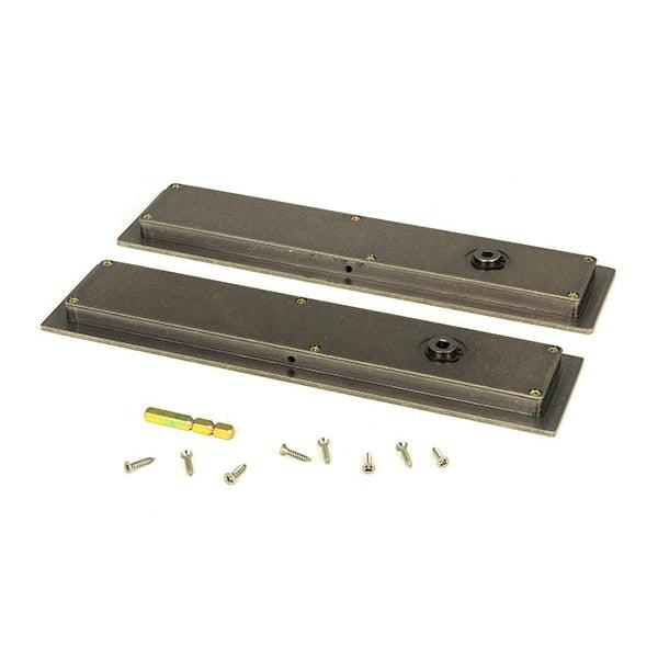 Pewter 250mm Plain Rectangular Pull - Privacy Set | From The Anvil-Cabinet Pulls-Yester Home