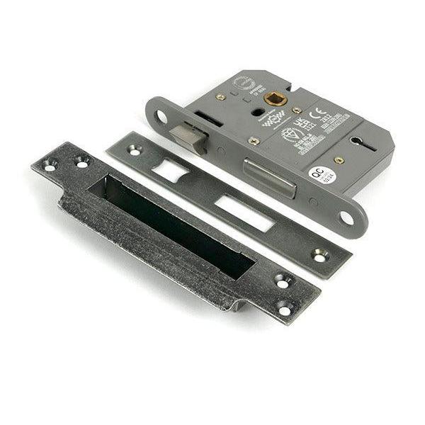Pewter 3" 5 Lever BS Sash Lock - Sash Locks - From The Anvil - Yester Home