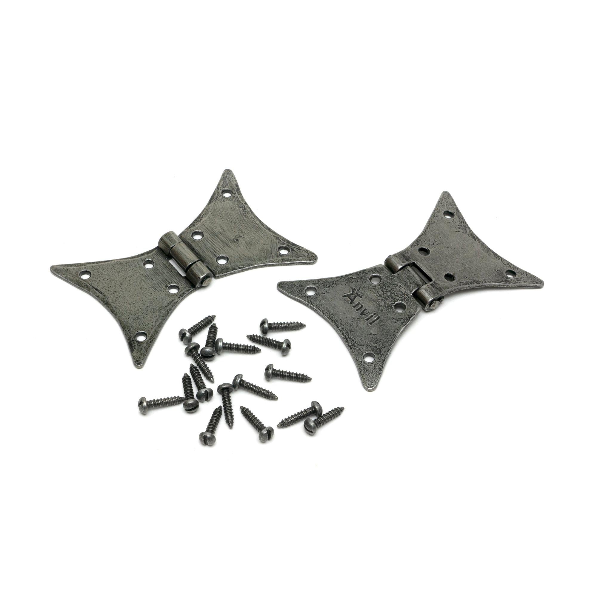 Pewter 3" Butterfly Hinge (pair) | From The Anvil - Butterfly Hinges - From The Anvil - Yester Home
