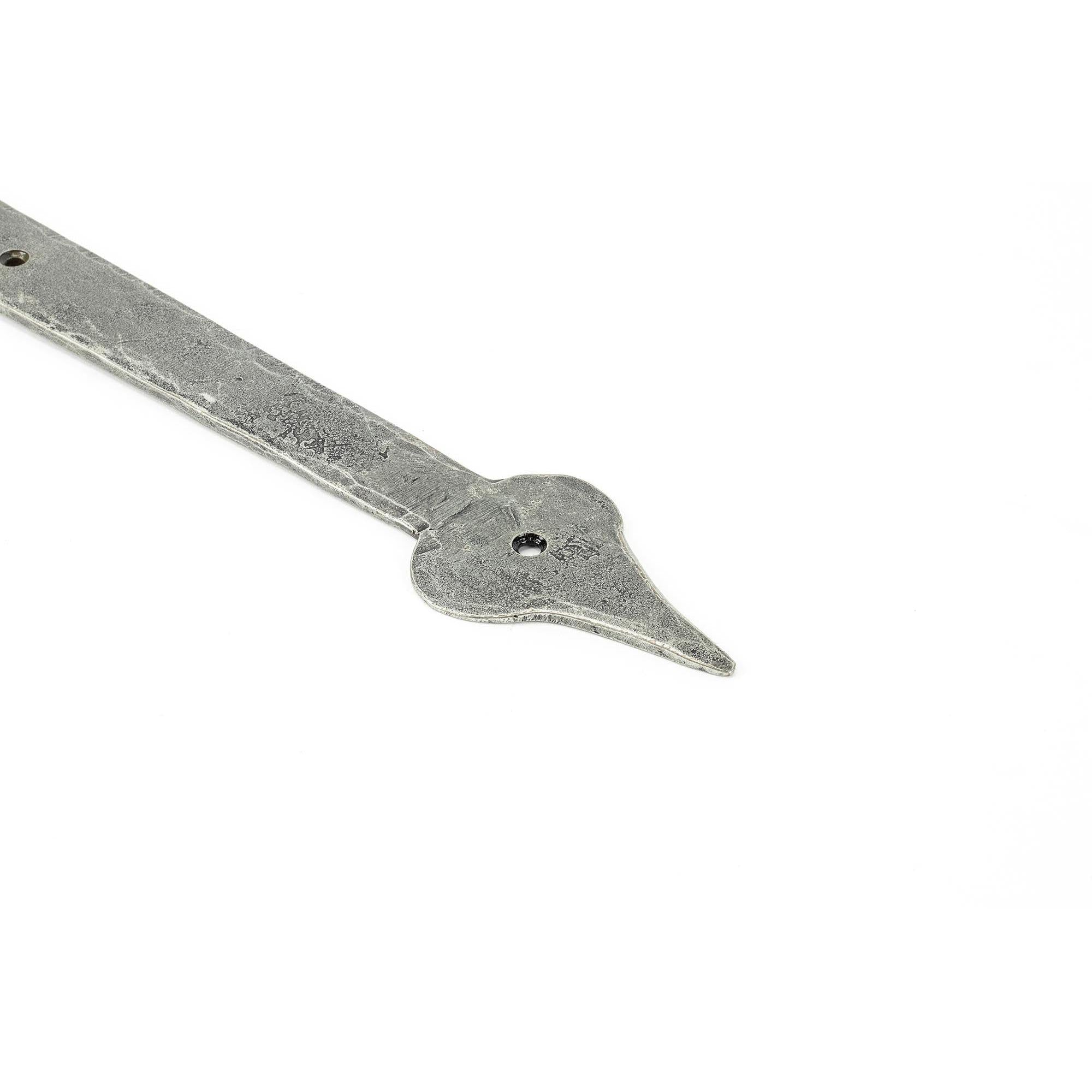 Pewter 35" Hook & Band Hinge - Cranked (pair) | From The Anvil - Hook & Band Hinges - From The Anvil - Yester Home