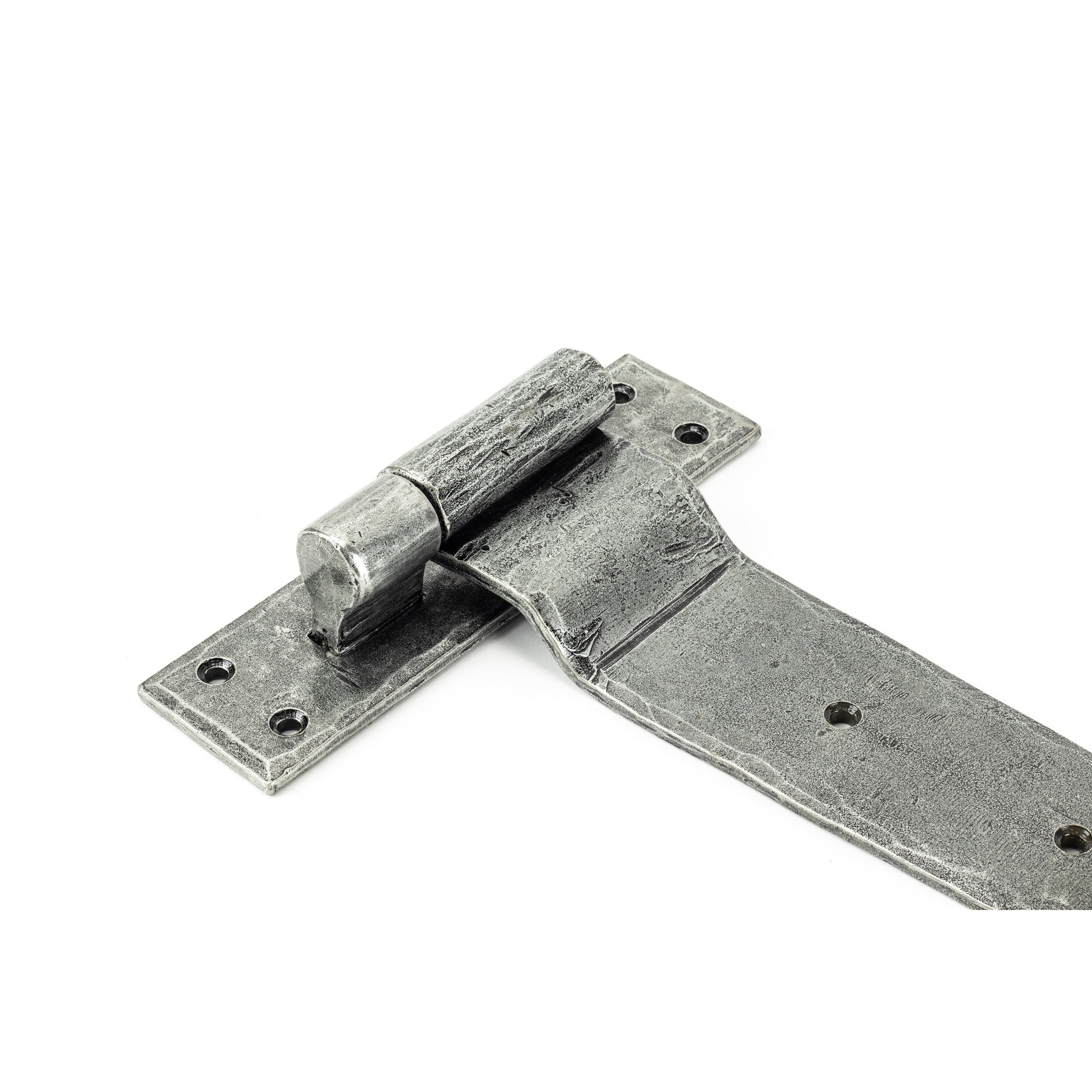 Pewter 35" Hook & Band Hinge - Cranked (pair) | From The Anvil-Hook & Band Hinges-Yester Home