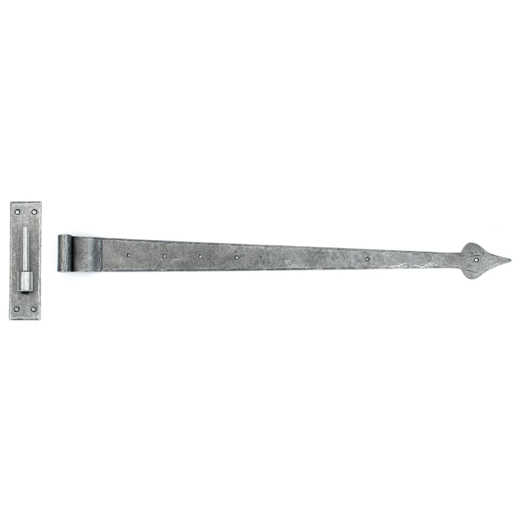 Pewter 35" Hook & Band Hinge - Cranked (pair) | From The Anvil-Hook & Band Hinges-Yester Home
