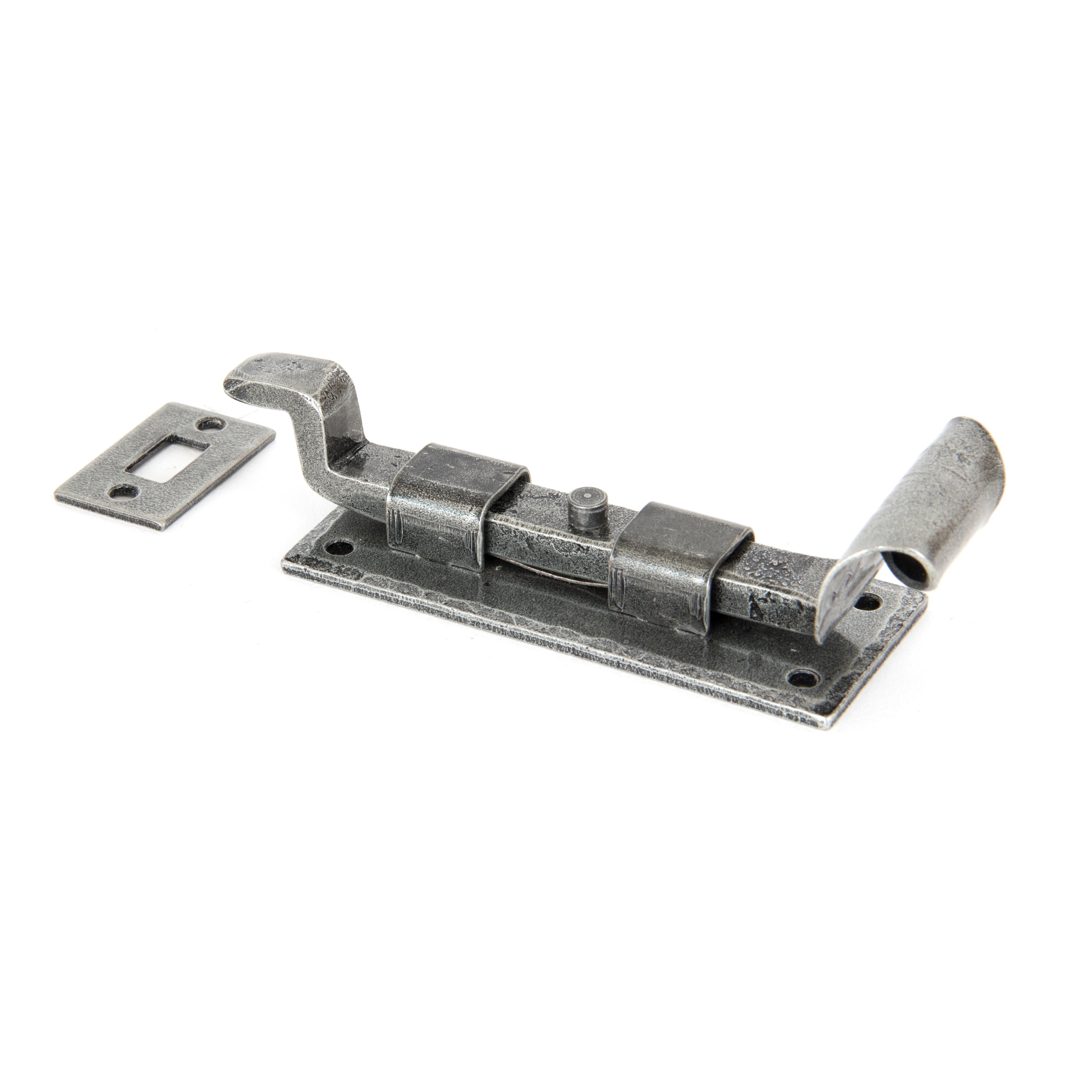 Pewter 4" Cranked Door Bolt | From The Anvil-Bolts-Yester Home