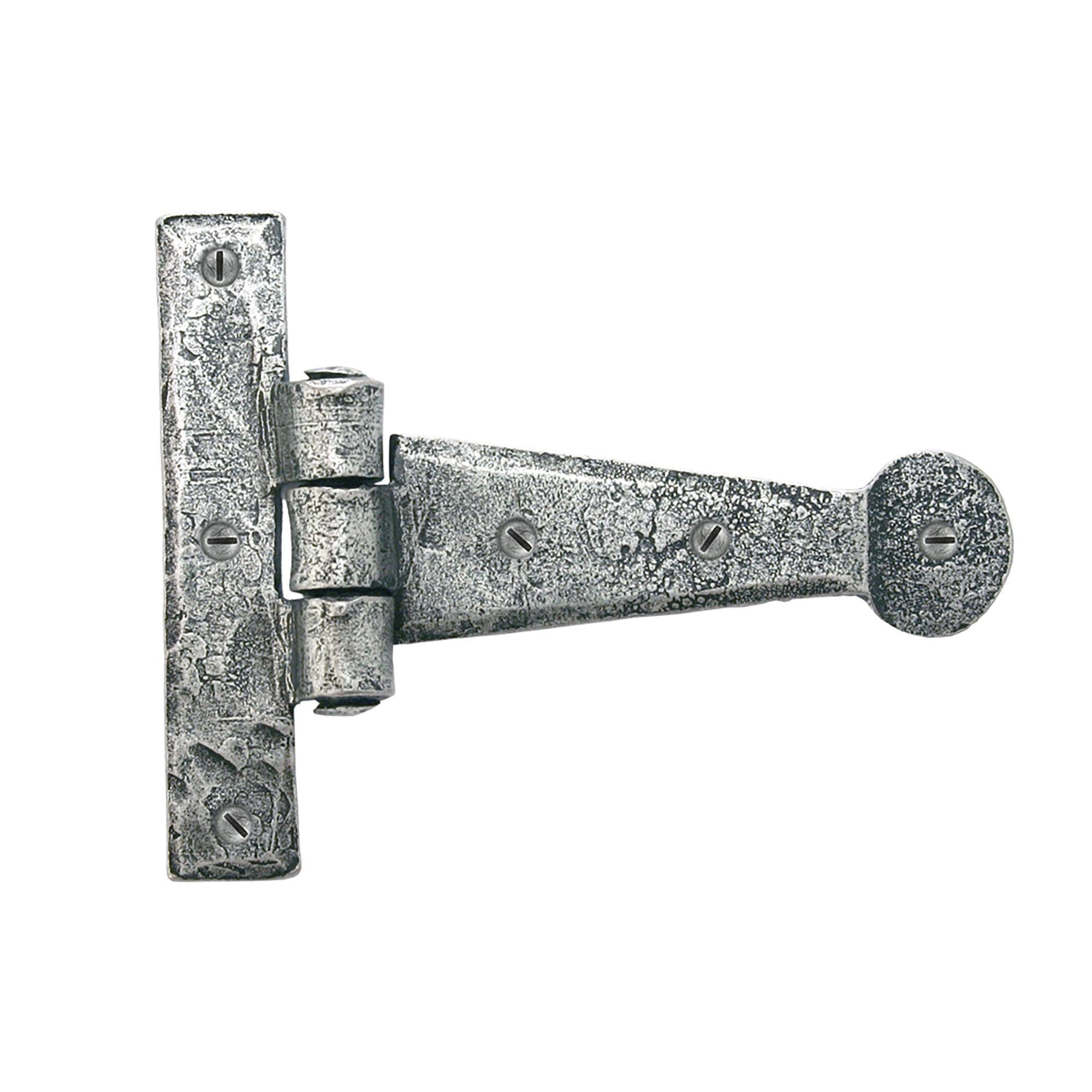 Pewter 4" Penny End T Hinge (pair) | From The Anvil - T Hinges - From The Anvil - Yester Home