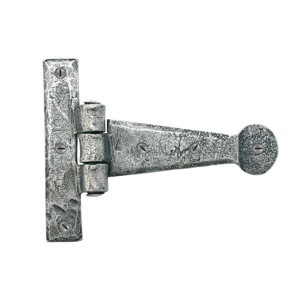 Pewter 4" Penny End T Hinge (pair) | From The Anvil-T Hinges-Yester Home