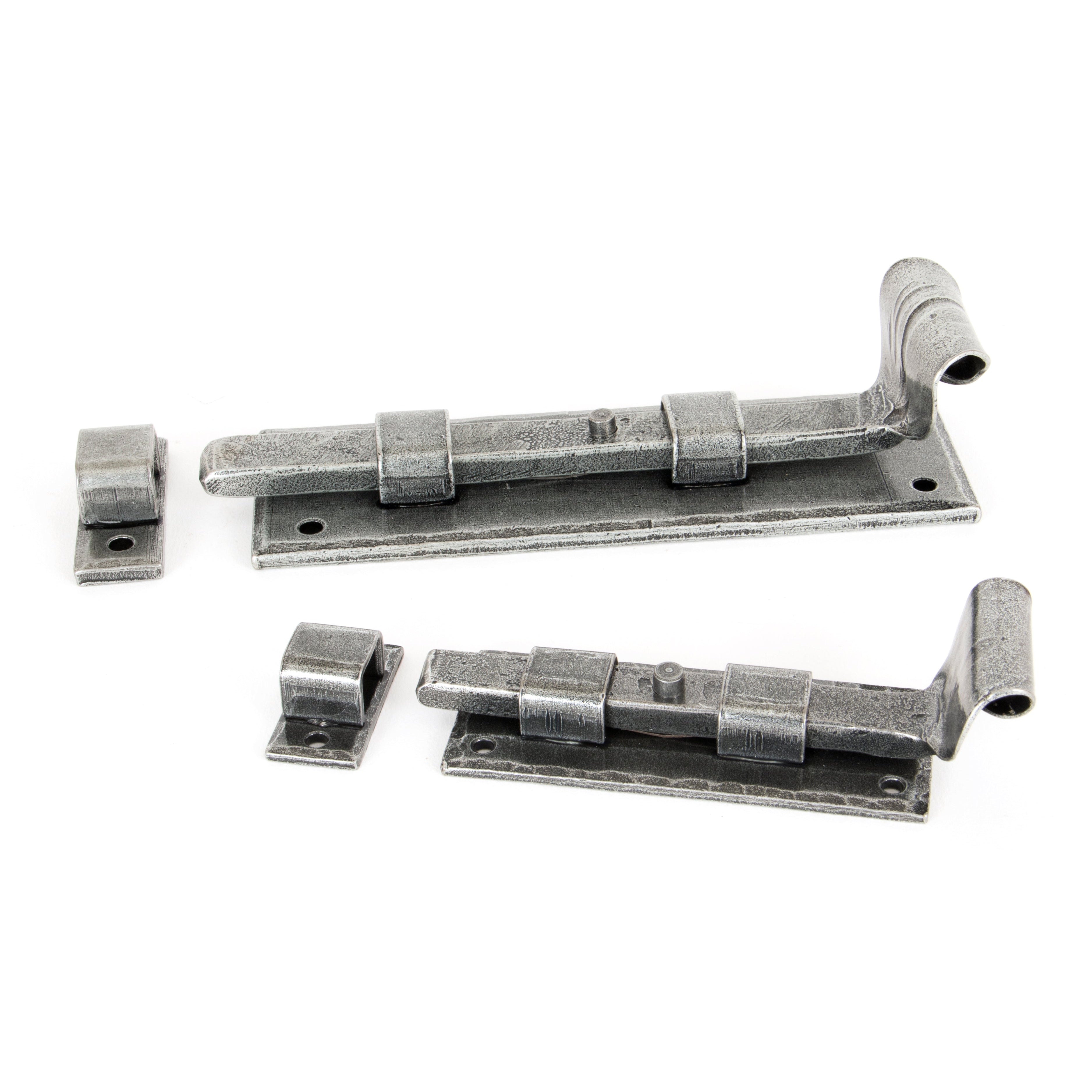 Pewter 4" Straight Door Bolt | From The Anvil-Bolts-Yester Home
