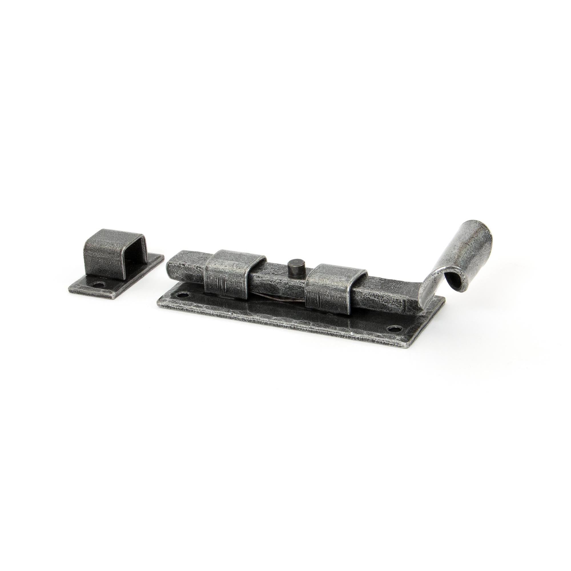 Pewter 4" Straight Door Bolt | From The Anvil - Bolts - From The Anvil - Yester Home