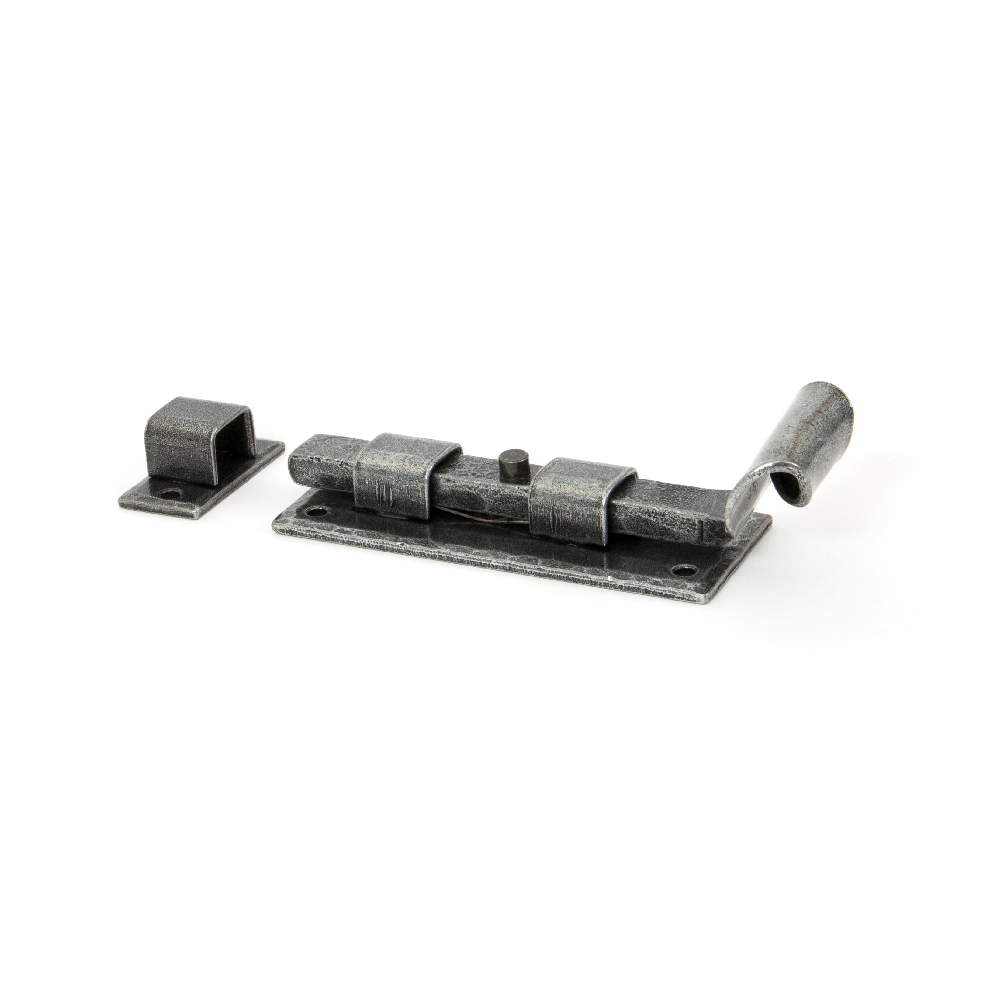 Pewter 4" Straight Door Bolt | From The Anvil-Bolts-Yester Home