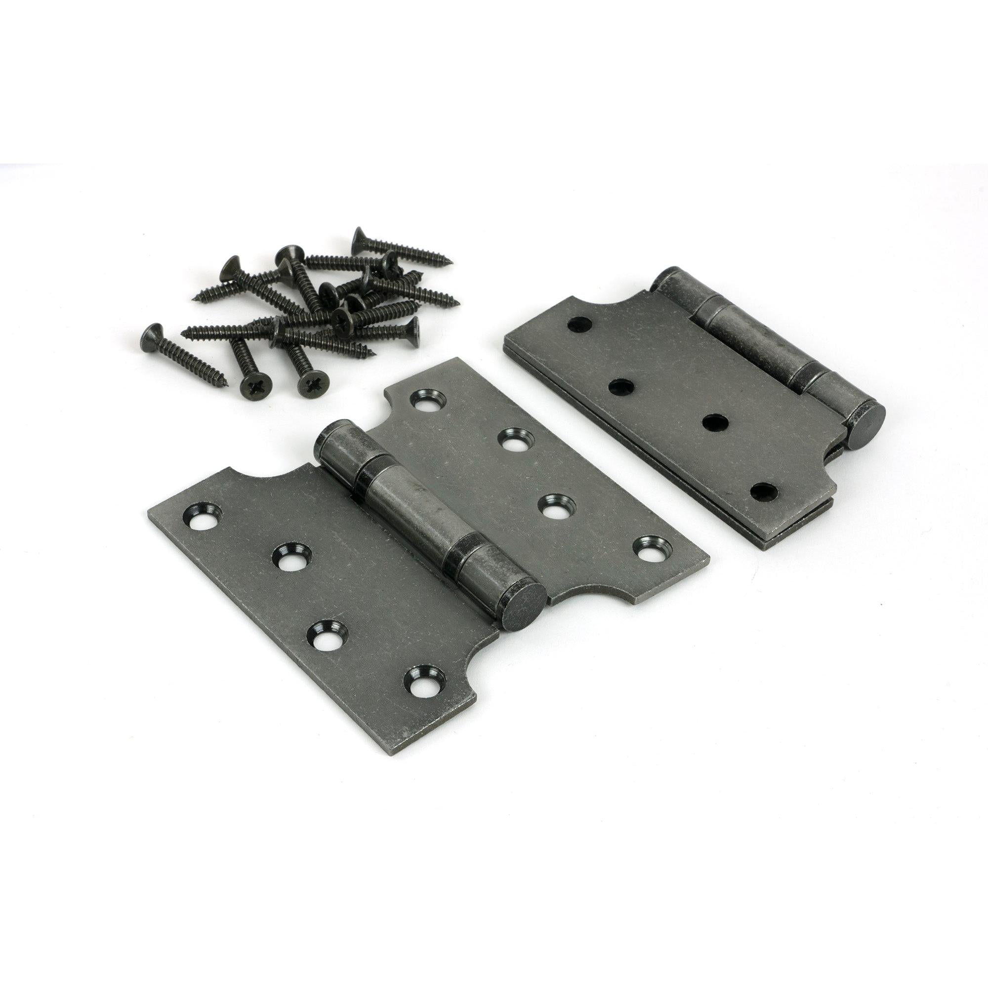 Pewter 4" x 2" x 4" Parliament Hinge (pair) ss | From The Anvil - Parliament Hinges - From The Anvil - Yester Home