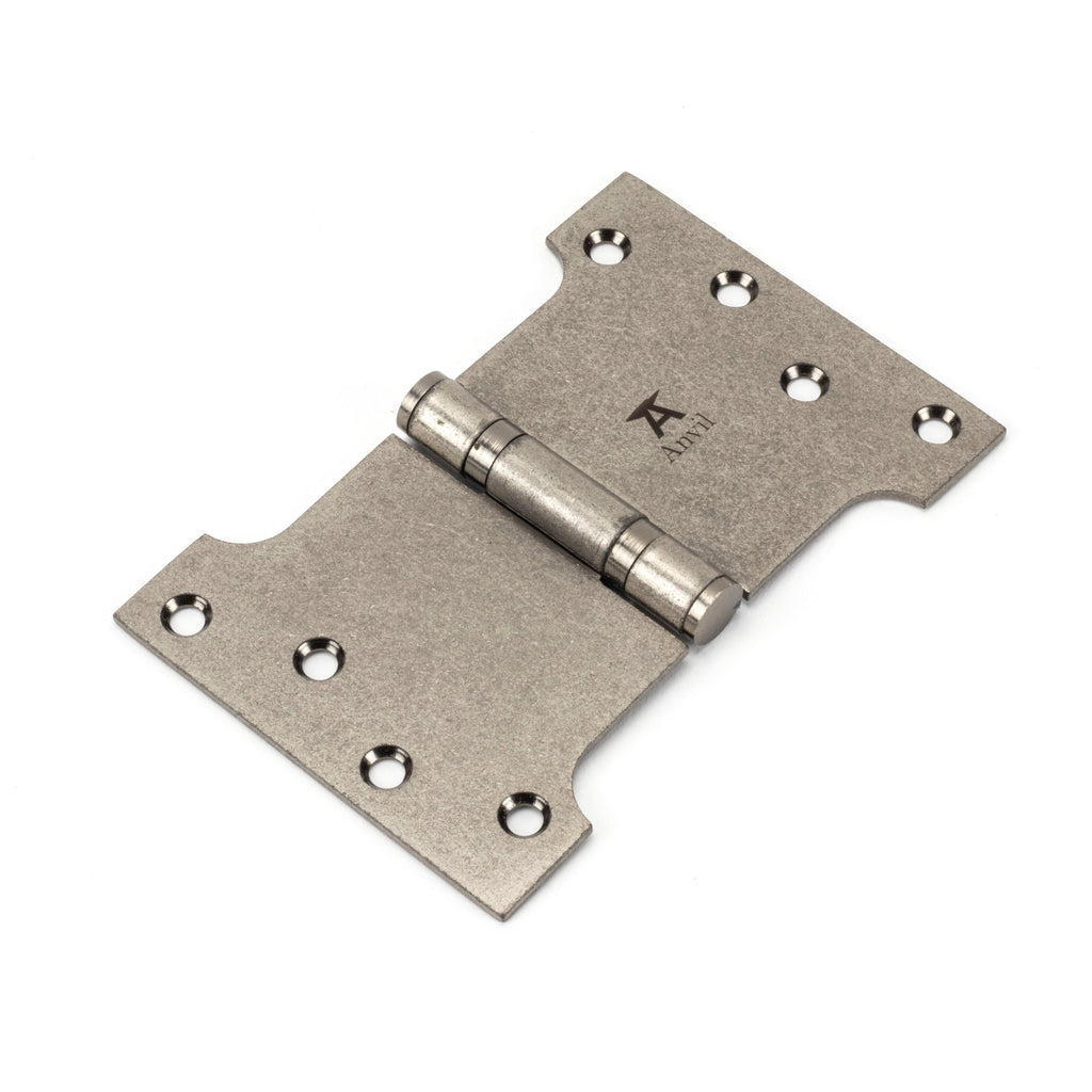 Pewter 4" x 4" x 6" Parliament Hinge (pair) ss | From The Anvil-Parliament Hinges-Yester Home