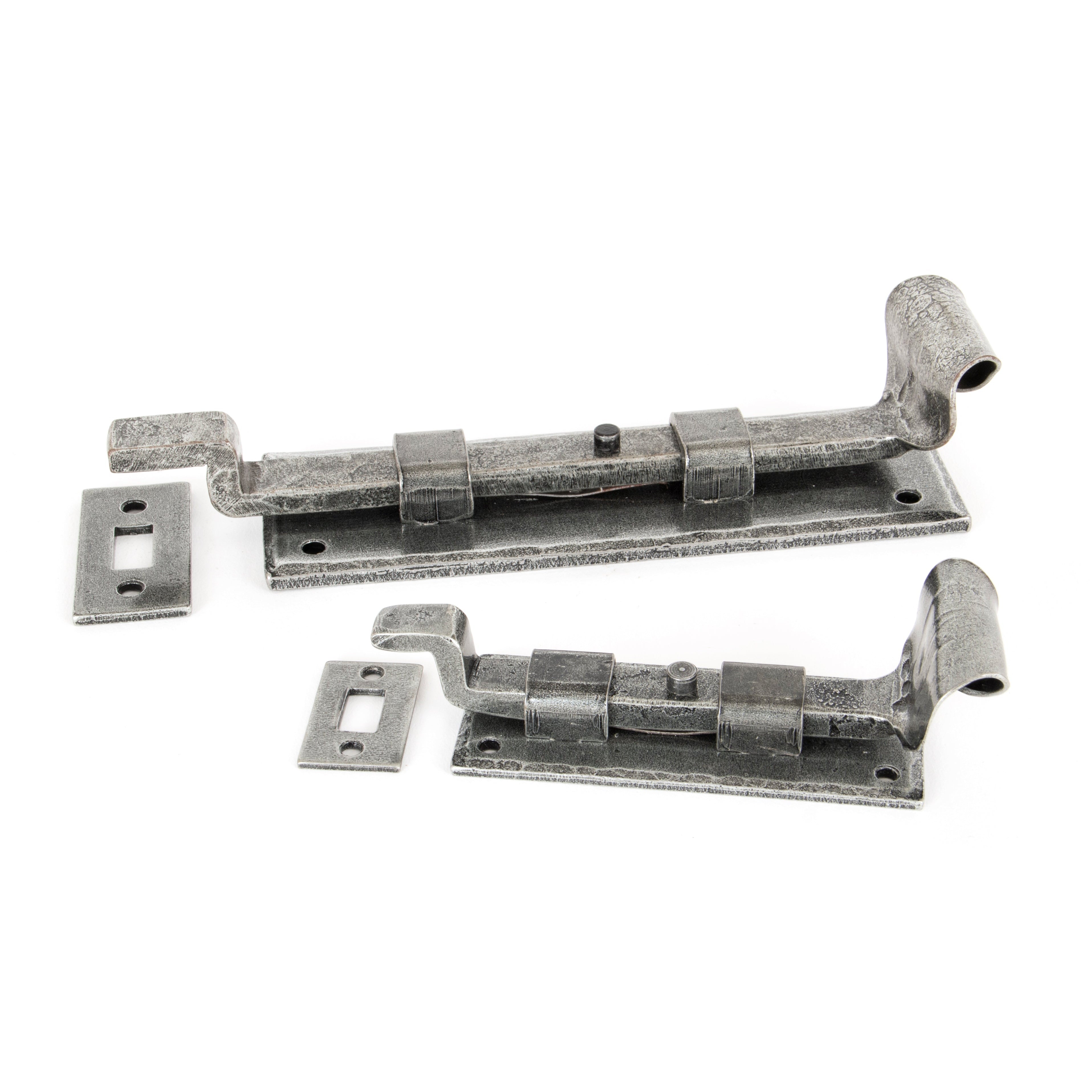 Pewter 6" Cranked Door Bolt | From The Anvil-Bolts-Yester Home