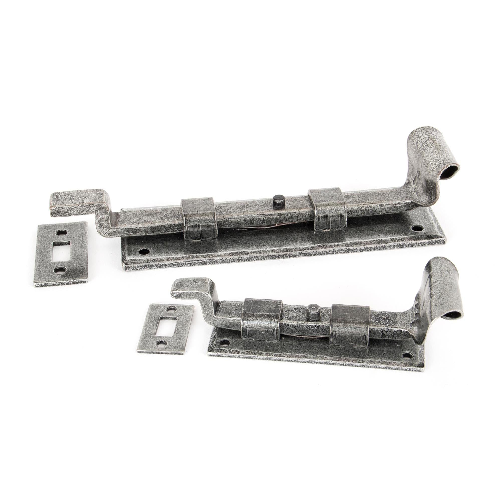 Pewter 6" Cranked Door Bolt | From The Anvil - Bolts - From The Anvil - Yester Home