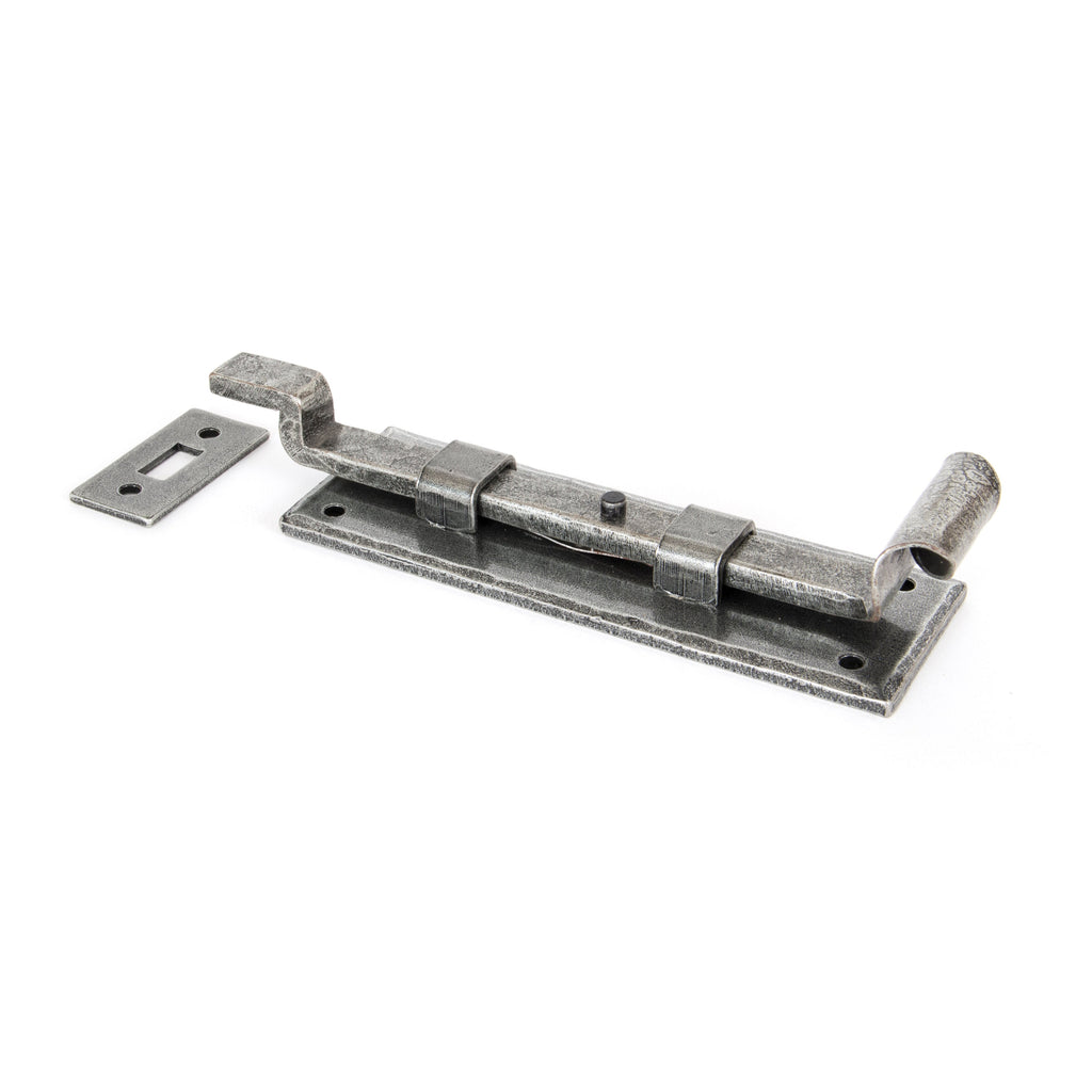 Pewter 6" Cranked Door Bolt | From The Anvil-Bolts-Yester Home