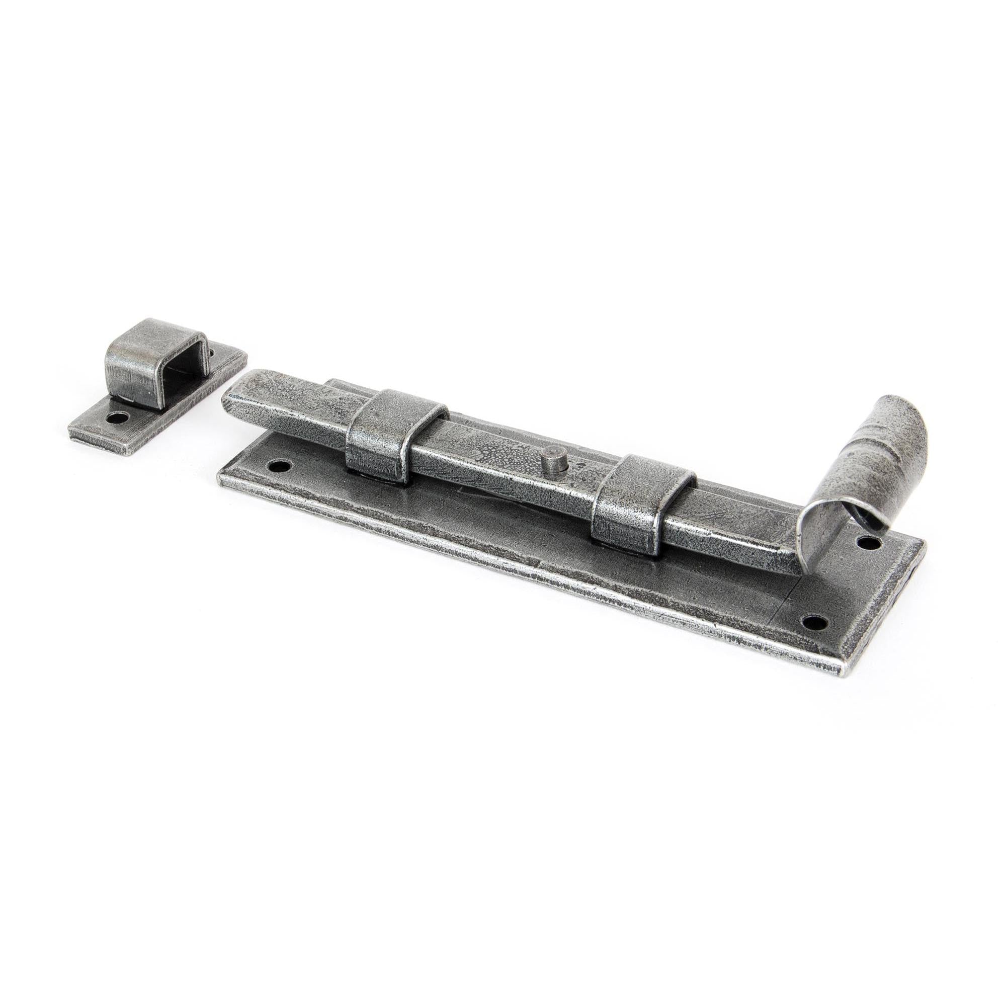 Pewter 6" Straight Door Bolt | From The Anvil - Bolts - From The Anvil - Yester Home