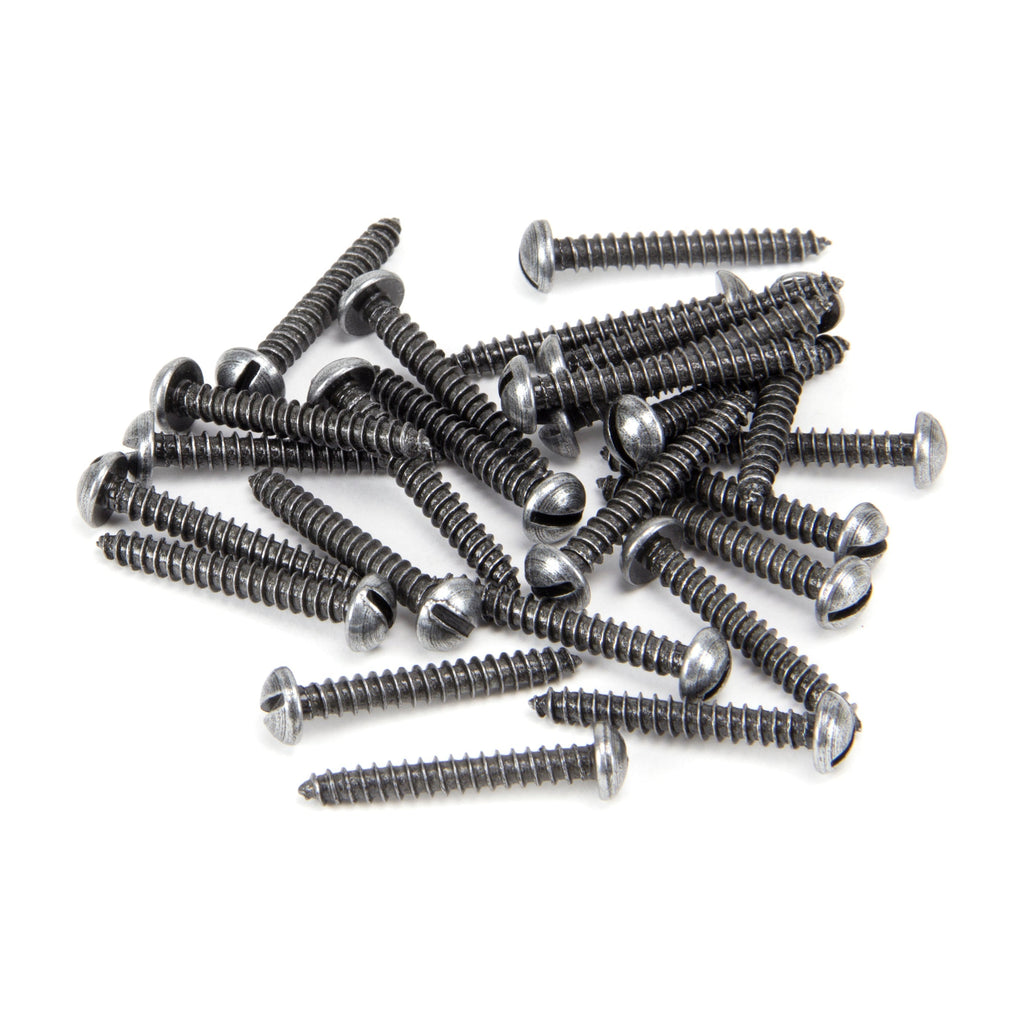 Pewter 6 x 1" Round Head Screws (25) | From The Anvil-Screws & Bolts-Yester Home